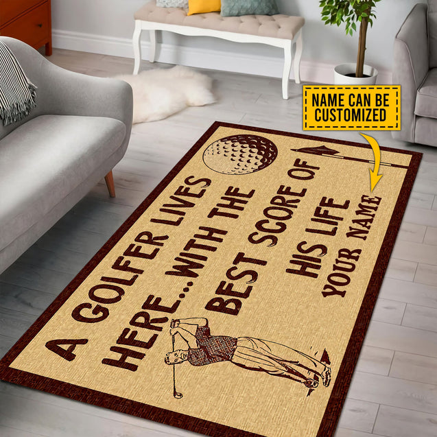 Best Score Of His Life Custom Golf Rug, Gift For Golf Lovers, Golf Decor