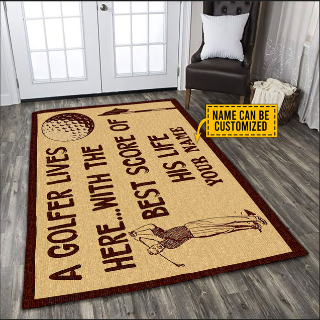Best Score Of His Life Custom Golf Rug, Gift For Golf Lovers, Golf Decor