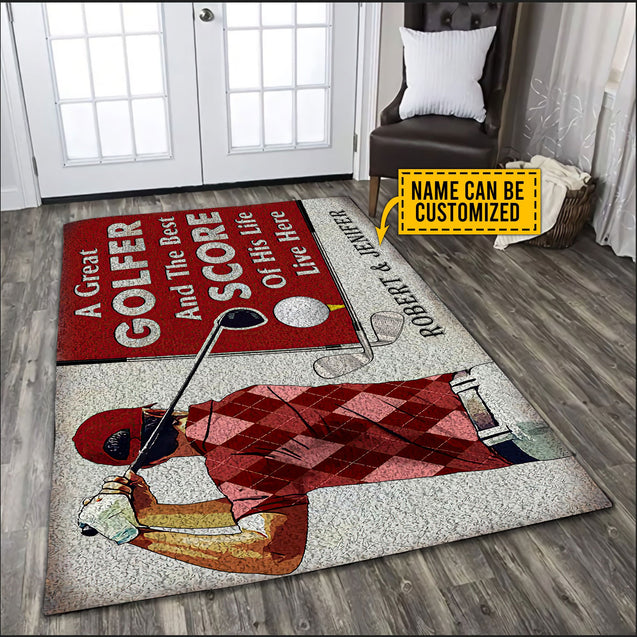 A Great Golfer Golf Rug, Gift For Golfers, Golf Decor