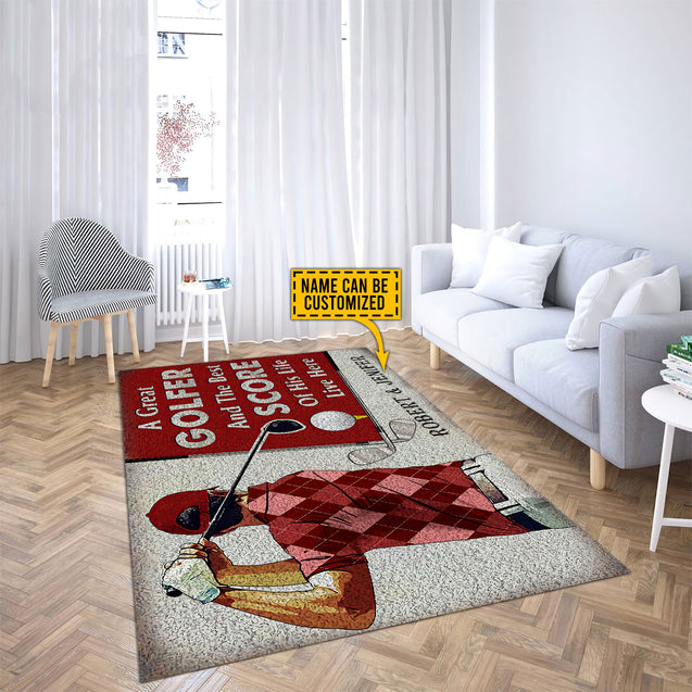 A Great Golfer Golf Rug, Gift For Golfers, Golf Decor