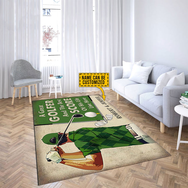 A Great Golfer Golf Rug, Gift For Golfers, Golf Decor