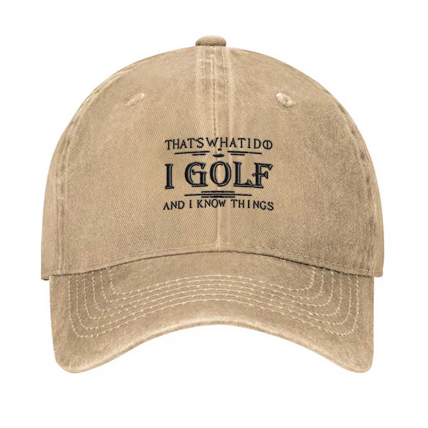 That's What I Do I Golf And I Know Things Embroidered Baseball Cap, Funny Golf Hat, Dad Golf Gift