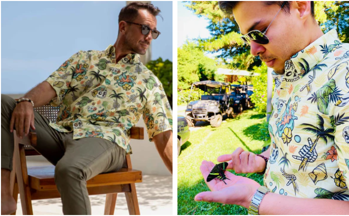 Tropical Wilderness Skull Hawaiian Polo Golf Shirts, Skull Golf Shirt, Gift For Golfers