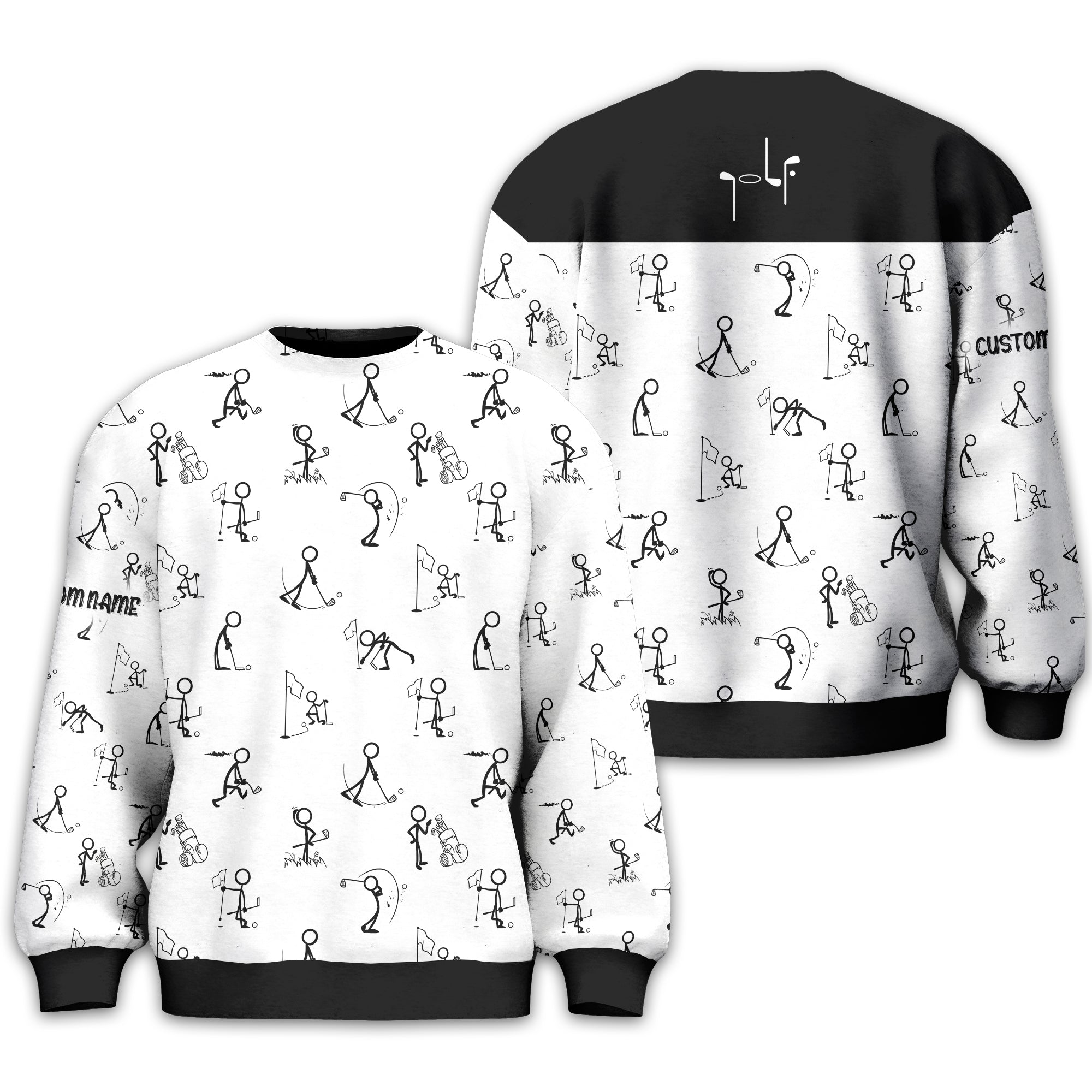 Funny Stick Figure Golf Polo Shirt, Gift For Golfers, Golf Gift For Men