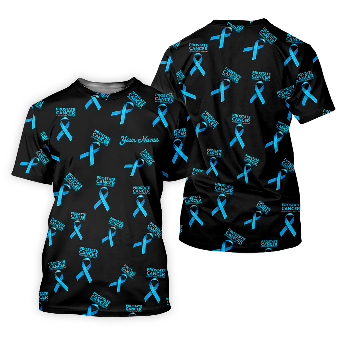 Prostate Cancer Awareness Blue Ribbon Golf Tops For Men, Unique Gift For Golfer, Golfing Apparel