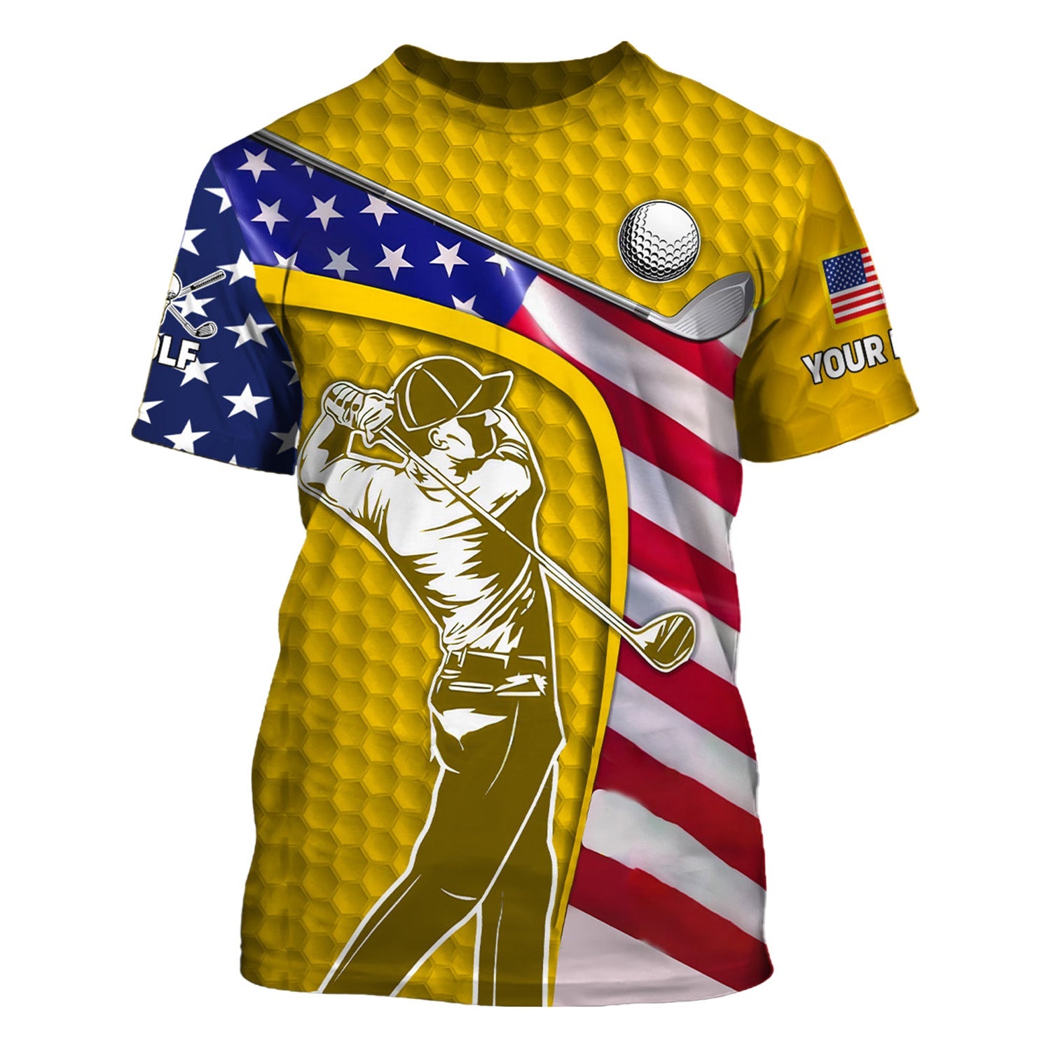 Yellow Custom Men's Golf Polo Shirt, Golfing Apparel, Mens Golf Gift