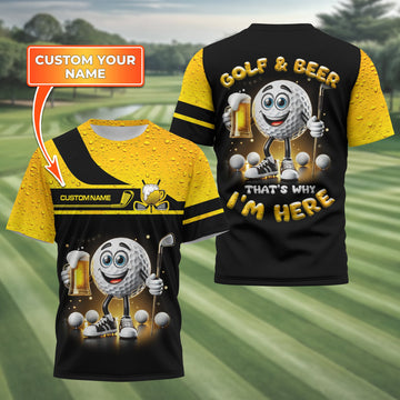 Golf And Beer Personalized Golf Polo Shirt, Golf Shirt, Gift For Golfers