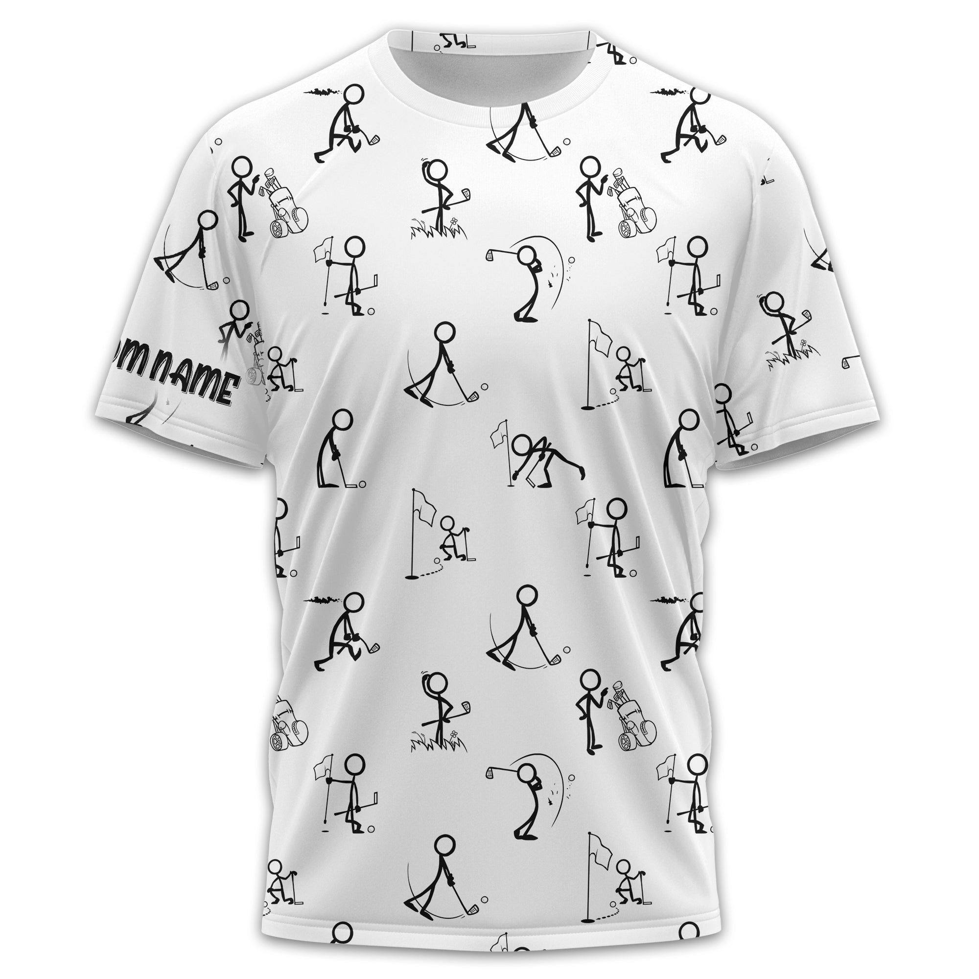 Funny Stick Figure Golf Polo Shirt, Gift For Golfers, Golf Gift For Men