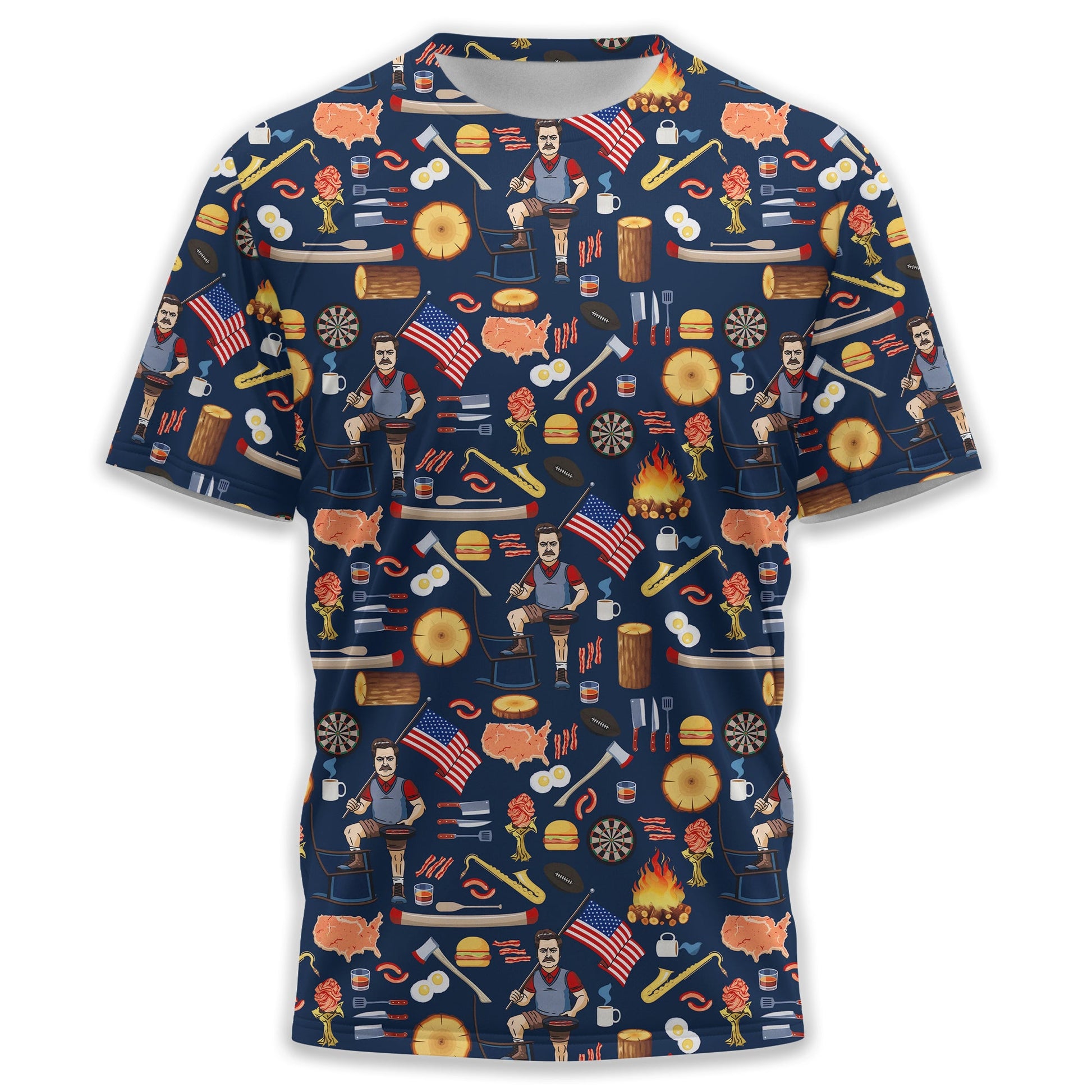 Ron Swanson Men's Golf Polo Shirt, Golfing Apparel, Gift For Golfers