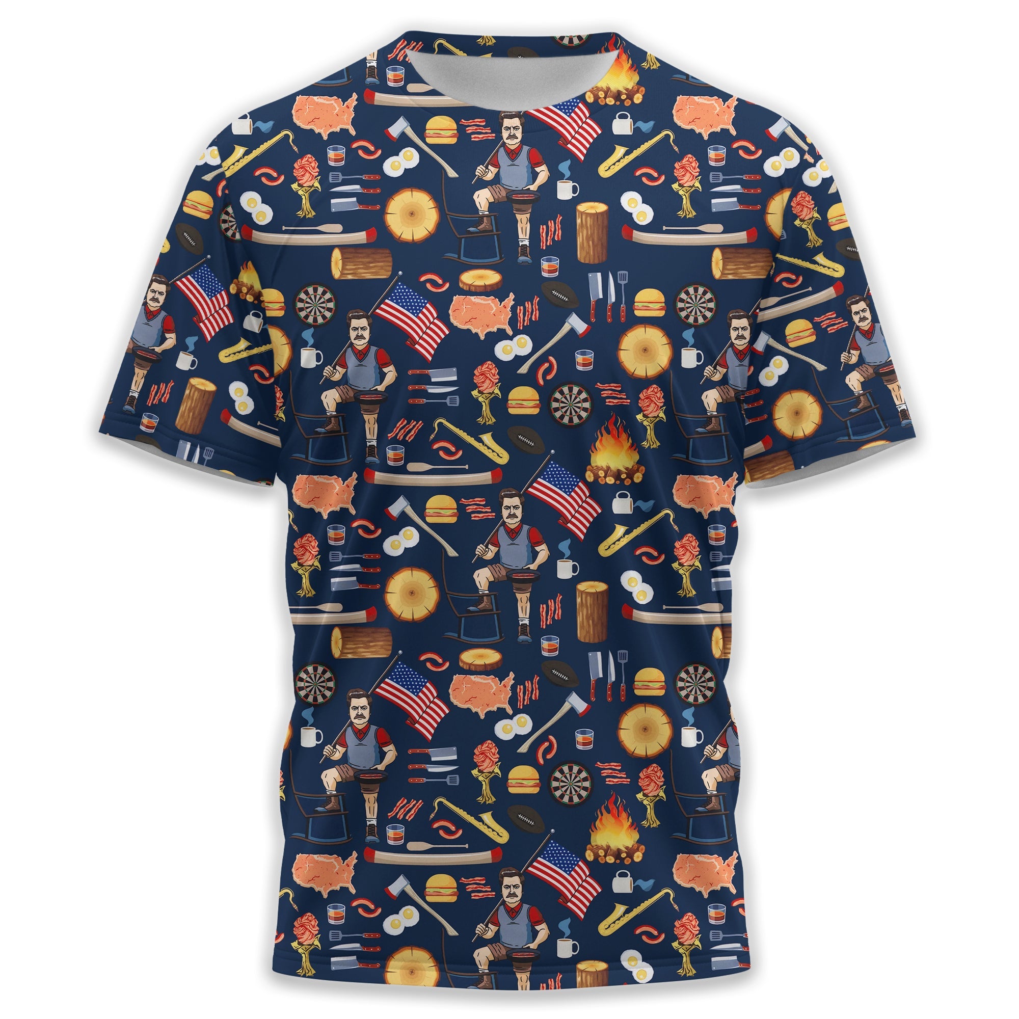 Ron Swanson Men's Golf Polo Shirt, Golfing Apparel, Gift For Golfers