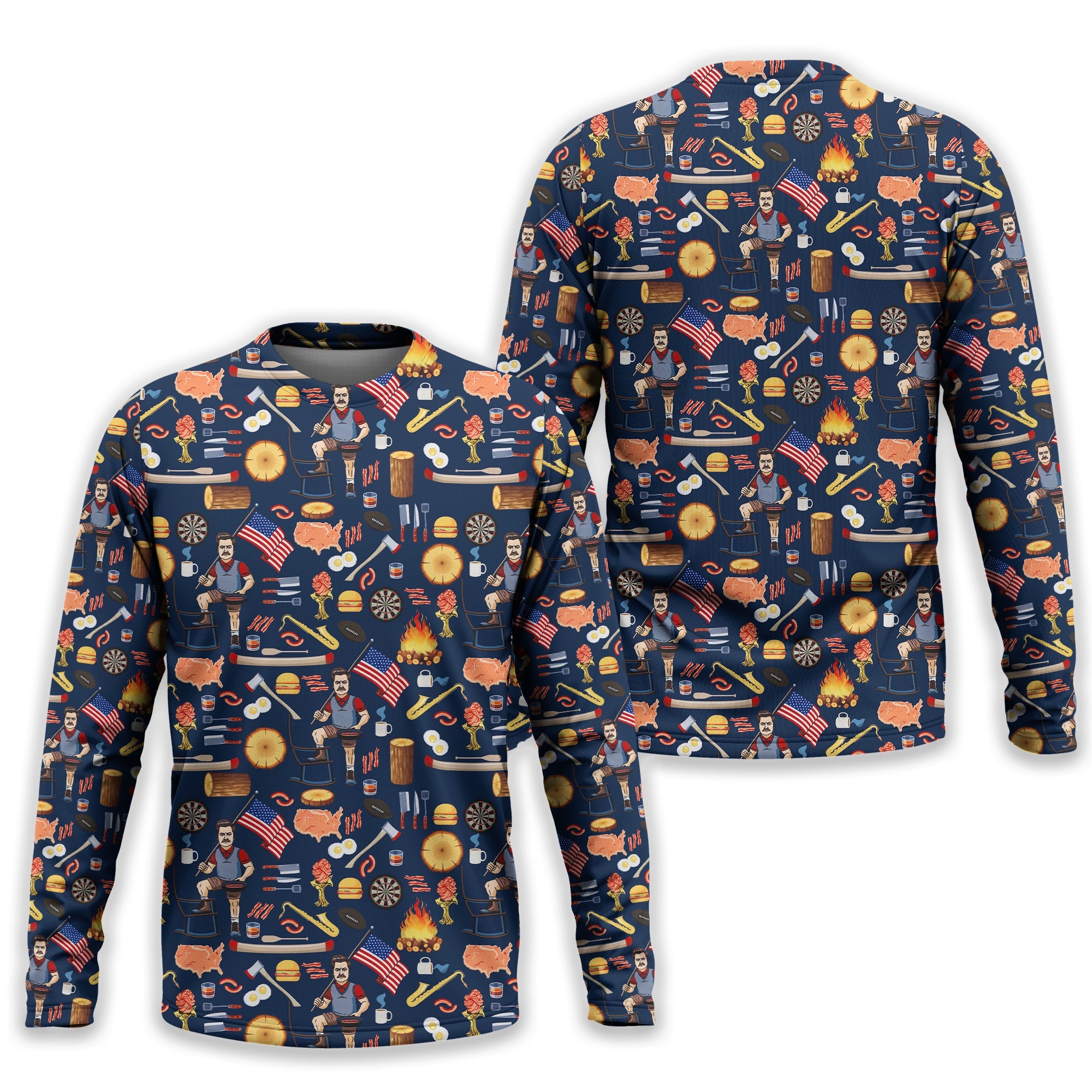 Ron Swanson Men's Golf Polo Shirt, Golfing Apparel, Gift For Golfers