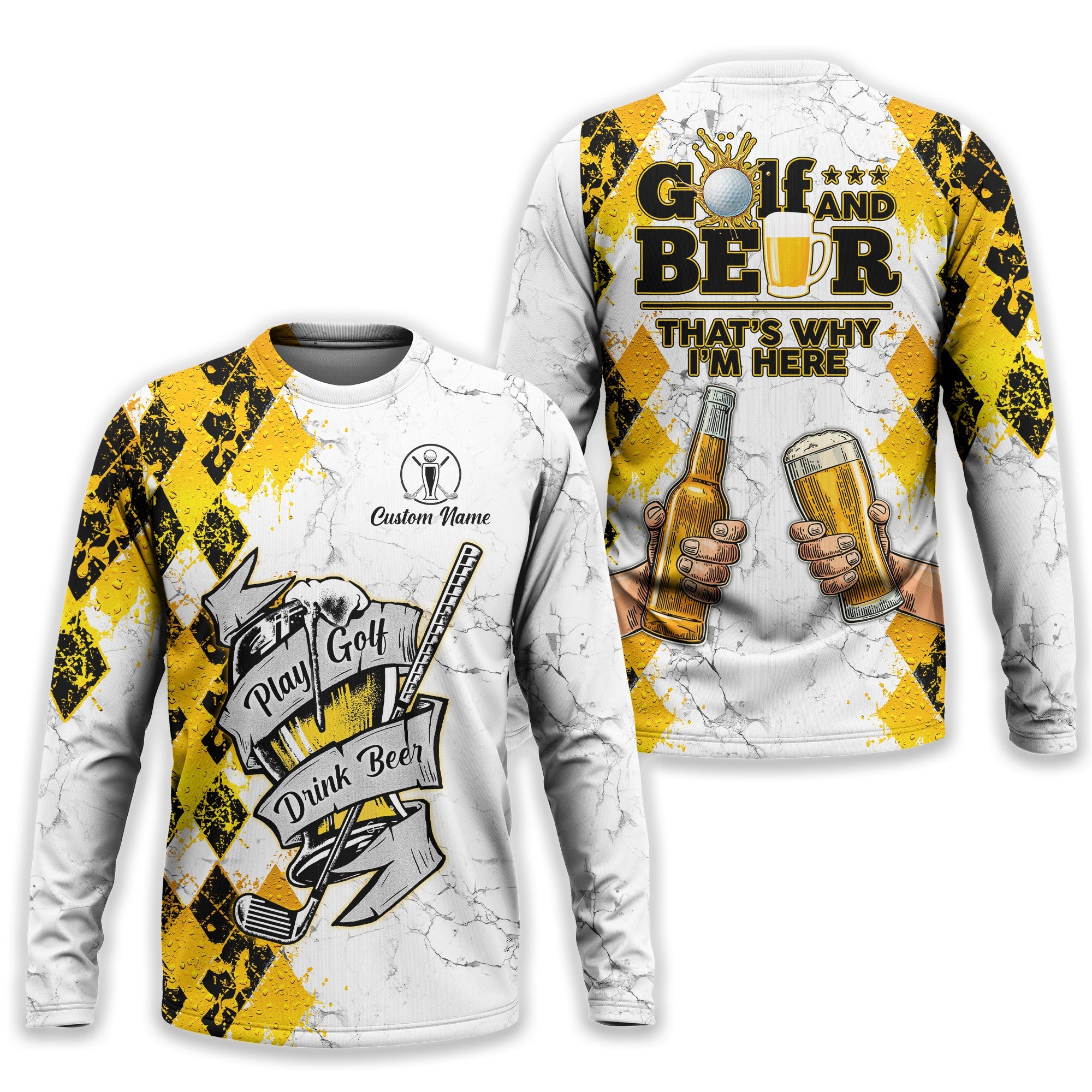 Play Golf Drink Beer Custom Golf Polo Shirt, Funny Golf Shirt, Golf & Beer Gift For Men