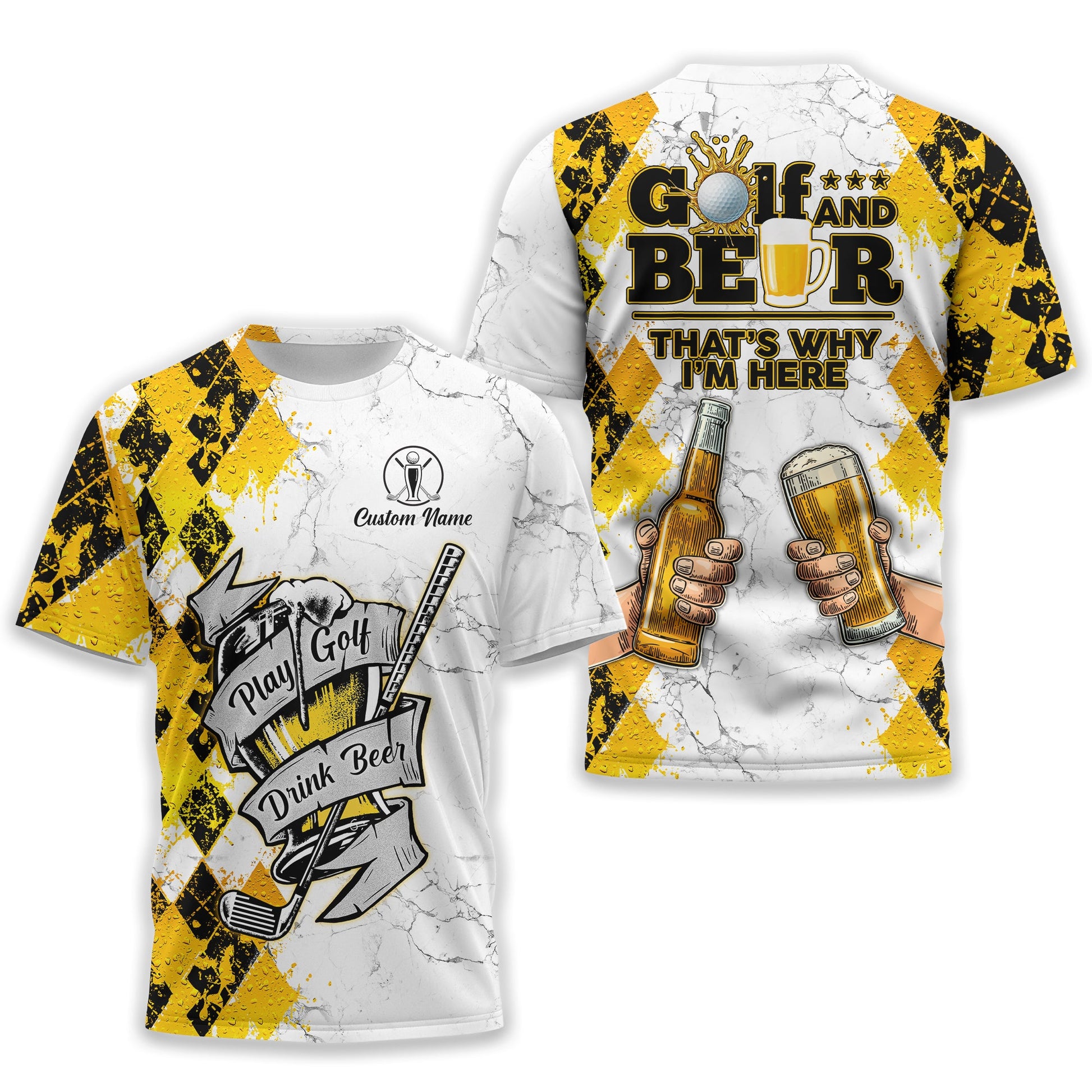 Play Golf Drink Beer Custom Golf Polo Shirt, Funny Golf Shirt, Golf & Beer Gift For Men