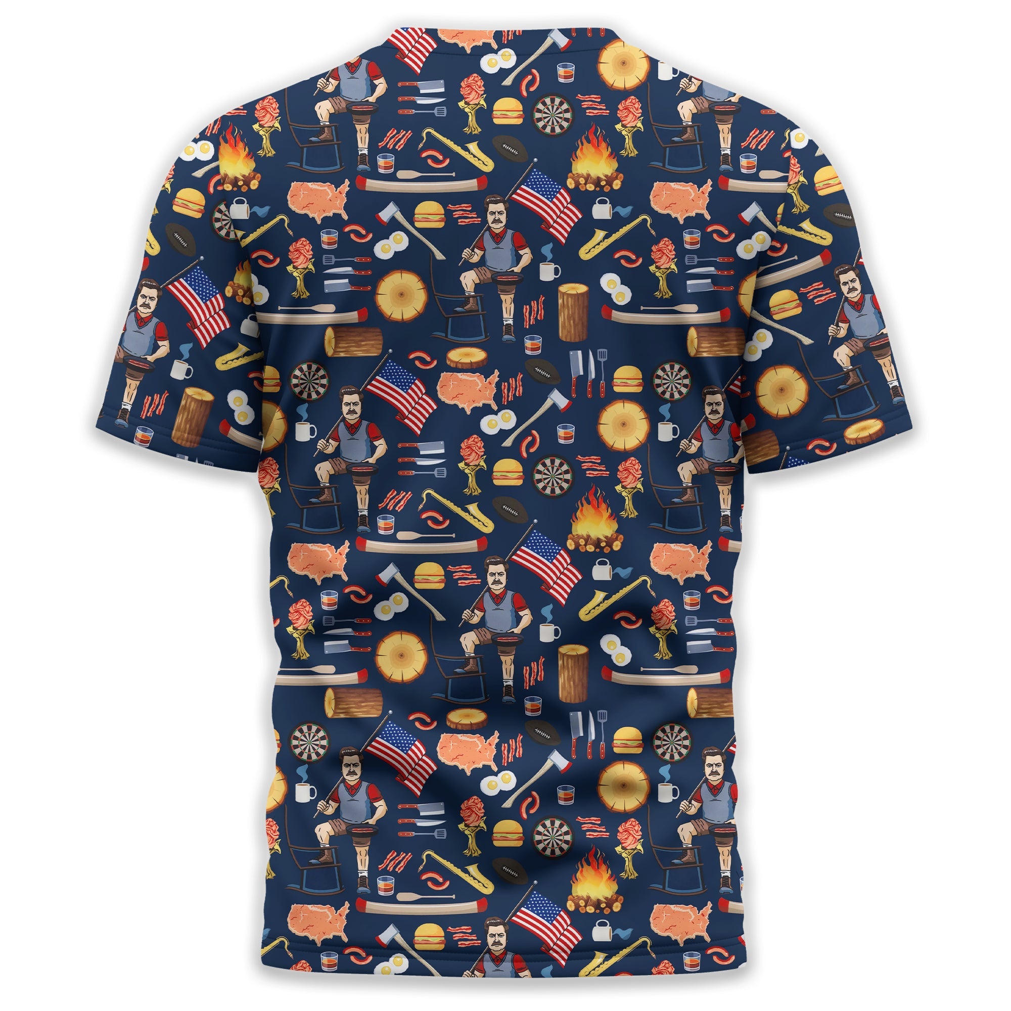 Ron Swanson Men's Golf Polo Shirt, Golfing Apparel, Gift For Golfers