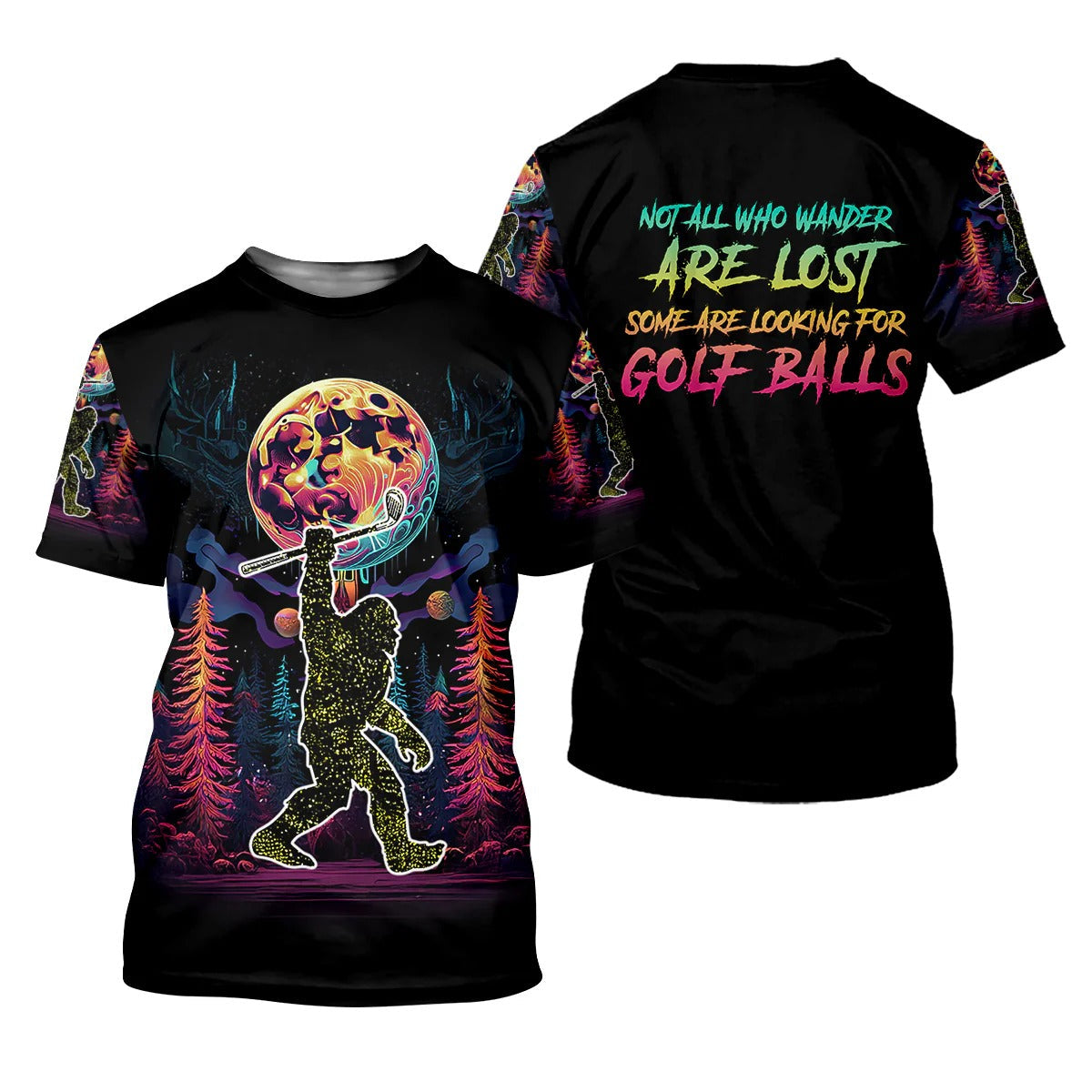 Not All Who Wander Are Lost Bigfoot Women's Golf Polo Shirt, Funny Golf Shirt, Ladies Golf Shirt