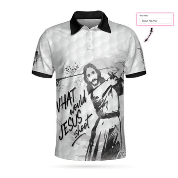 What Would Jesus Shoot Polo Golf Shirt, Golfing Apparel, Golf Clothing, Mens Golf Gift