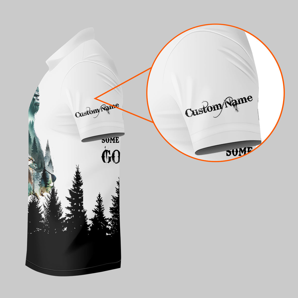 Not All Who Wander Are Lost Bigfoot Hunter Men's Golf Polo Shirt, Golf Lover Gifts, Funny Golf Shirt