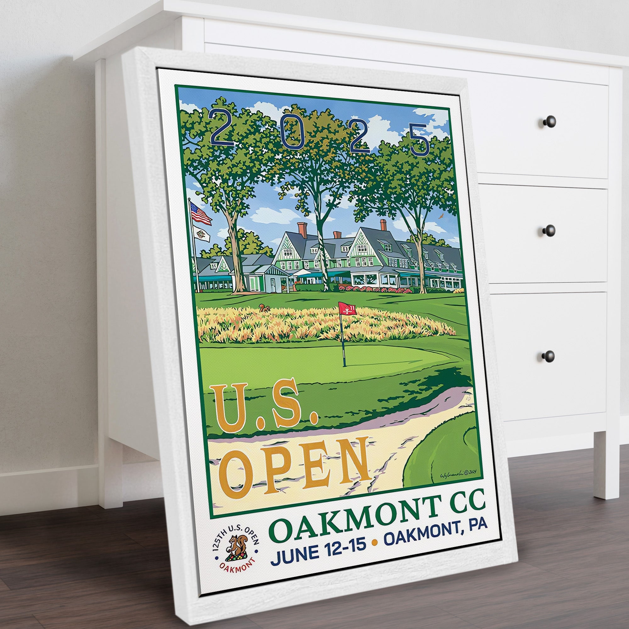 2025 U.S. Open Championship Canvas, Oakmont Country Club Art, Gifts For Golf Lovers