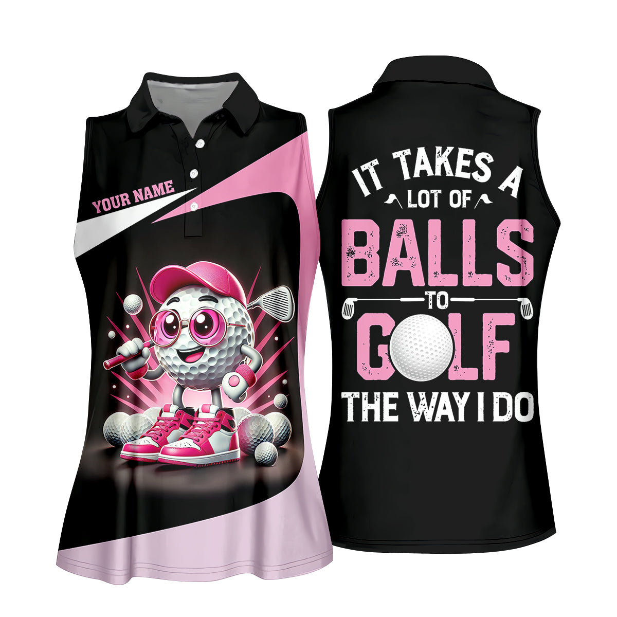 It Takes A Lot of Balls To Golf The Way I Do Custom Womens Golf Polo Shirt, Womens Golf Gifts