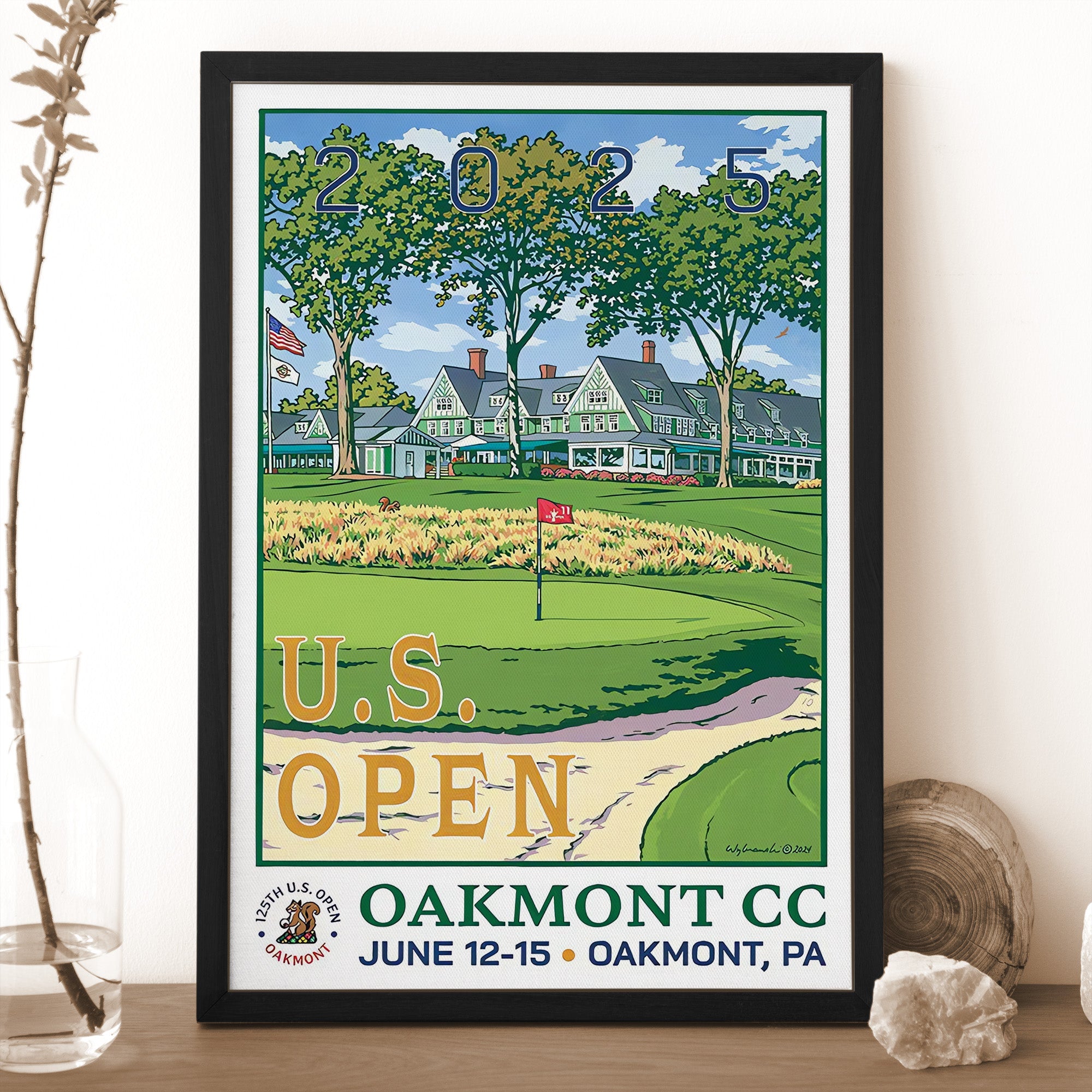 2025 U.S. Open Championship Canvas, Oakmont Country Club Art, Gifts For Golf Lovers