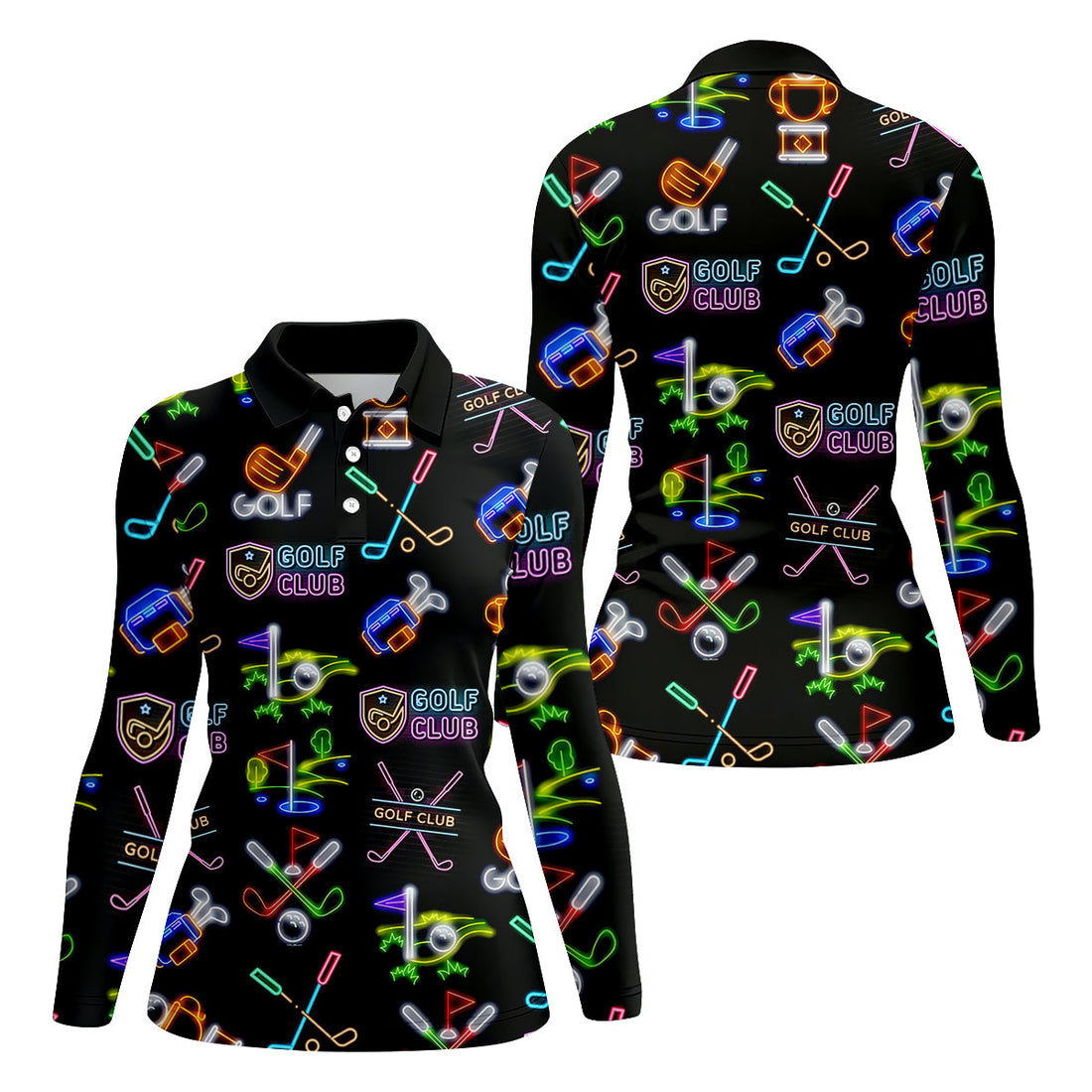 Neon Golf Clubs Golf Shirt, Funny Golf Shirt, Couple Golf Shirt, Matching Golf Shirt, His And Hers Golf Shirts