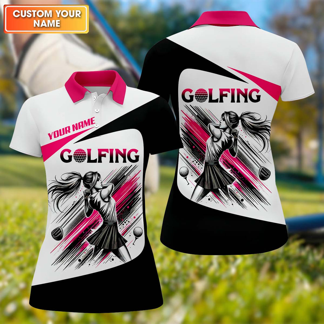 Custom Womens Golf Polo Shirt, Golfing Apparel, Womens Golf Gifts