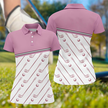 Pink Womens Golf Polo Shirt, Golfing Apparel, Womens Golf Gifts