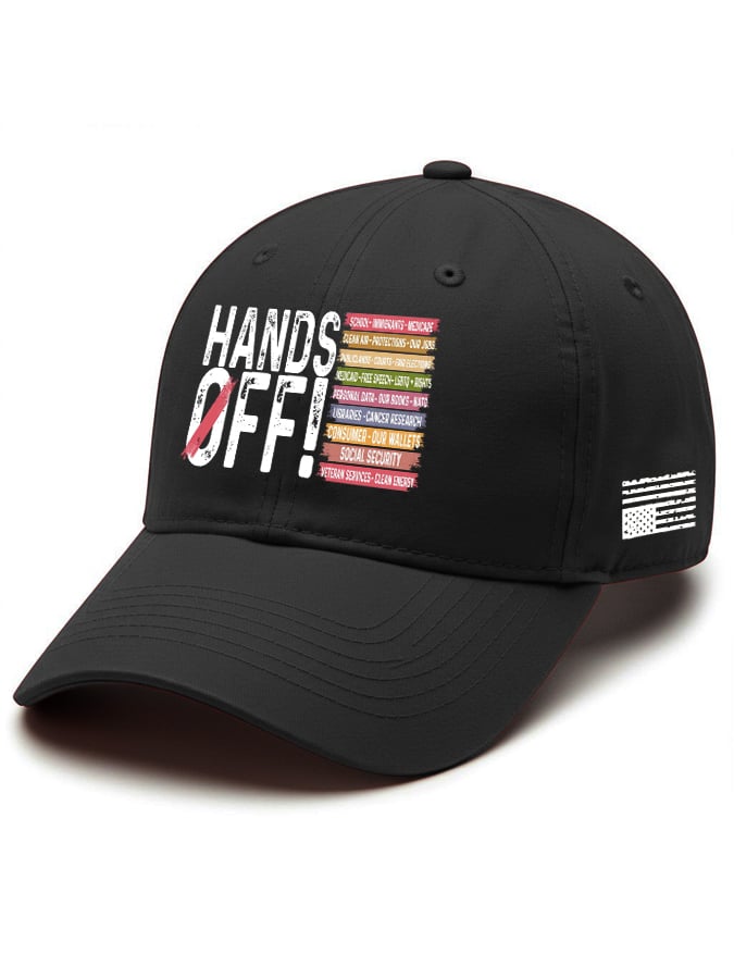 Retro Hands Off Printed Baseball Cap, Funny Dad Hat, Gift For Dad