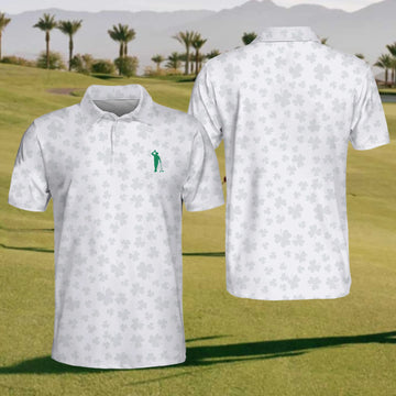 Shamrock Golf Polo Shirt, Mens Golf Shirt, Gift For Golfer