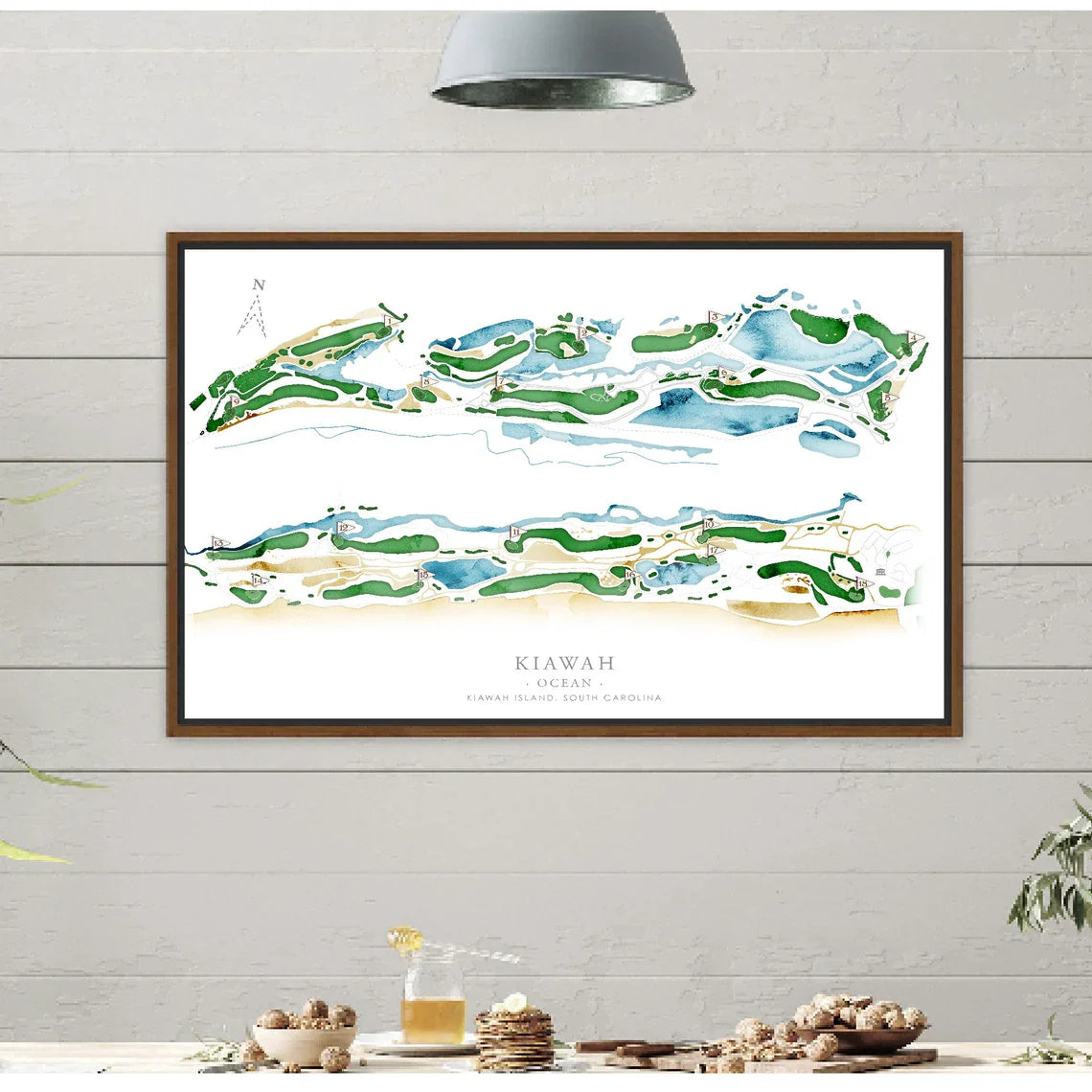 Kiawah Ocean Golf Course Map Canvas, Golf Wall Art, Gift For Golfers