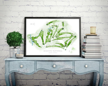 Augusta Golf Course Map Canvas, Golf Wall Art, Gift For Golfers