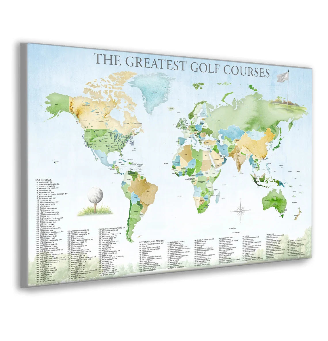 The Greatest Golf Course Canvas, Golf Wall Art, Gift For Golfers