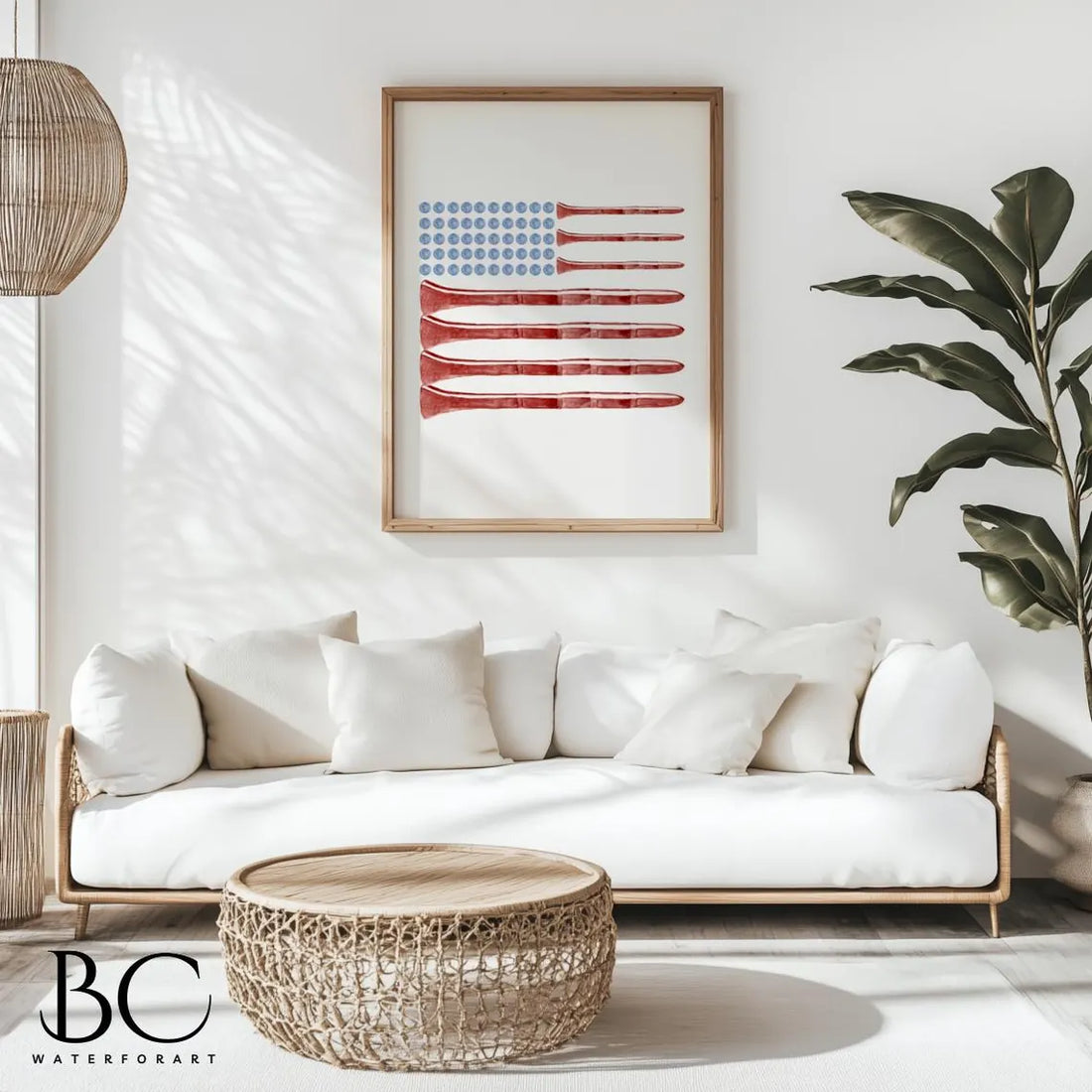 America Flag Golf Wall Art, Golf Canvas, Gifts For Golf Lovers