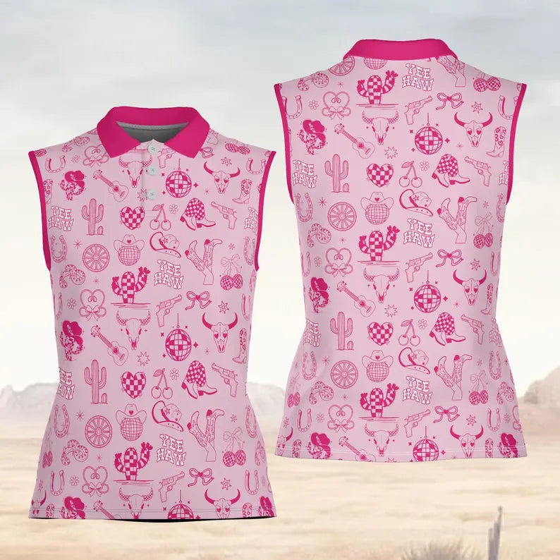 Western Golf Shirts Women, Coquette Patterned Golf Shirts, Ladies Long Sleeve Golf Shirts, Cute Womens Golf Clothes