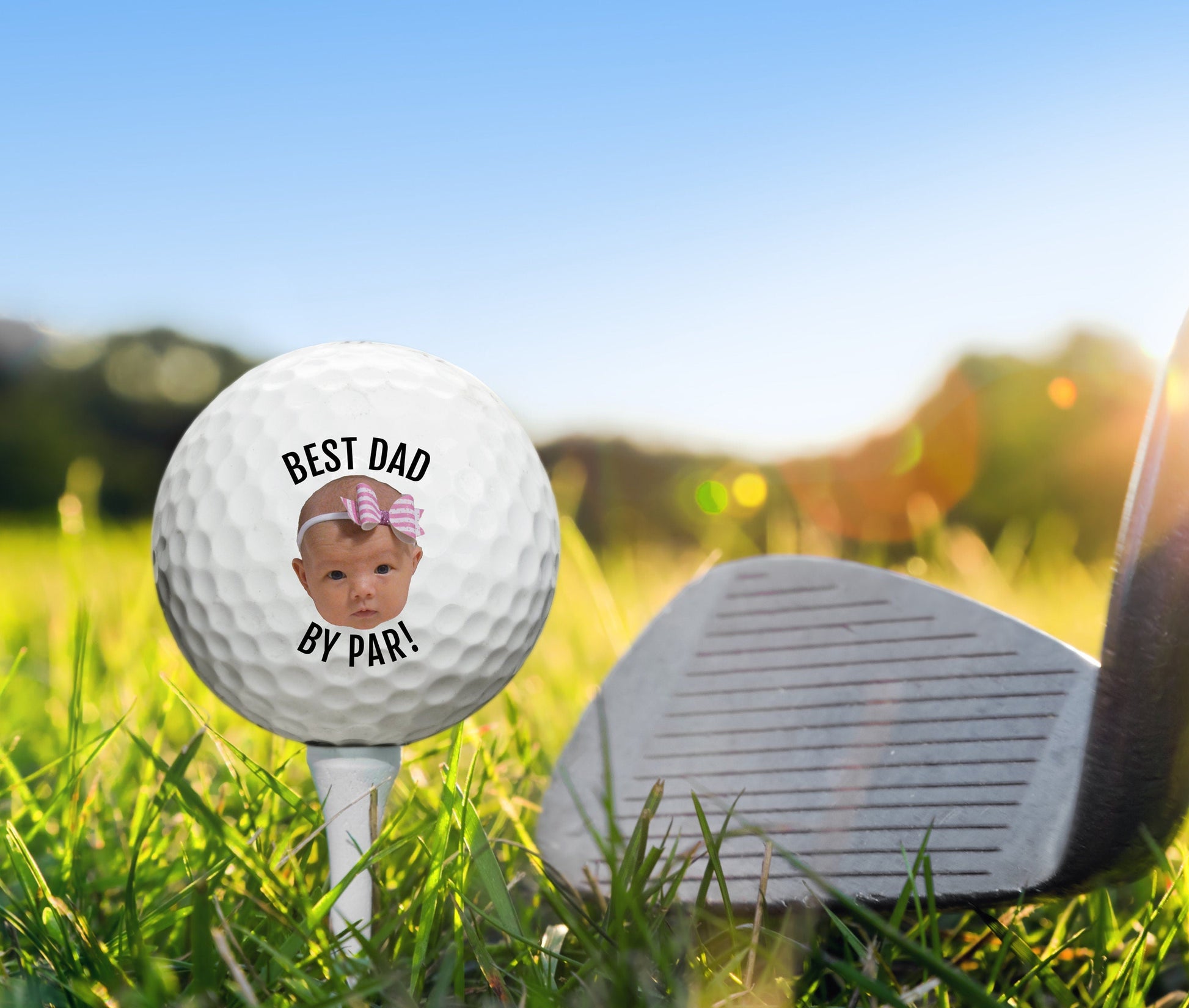 Best Dad By Par Custom Baby Face Golf Balls, Funny Golf Balls, Gift For Dad