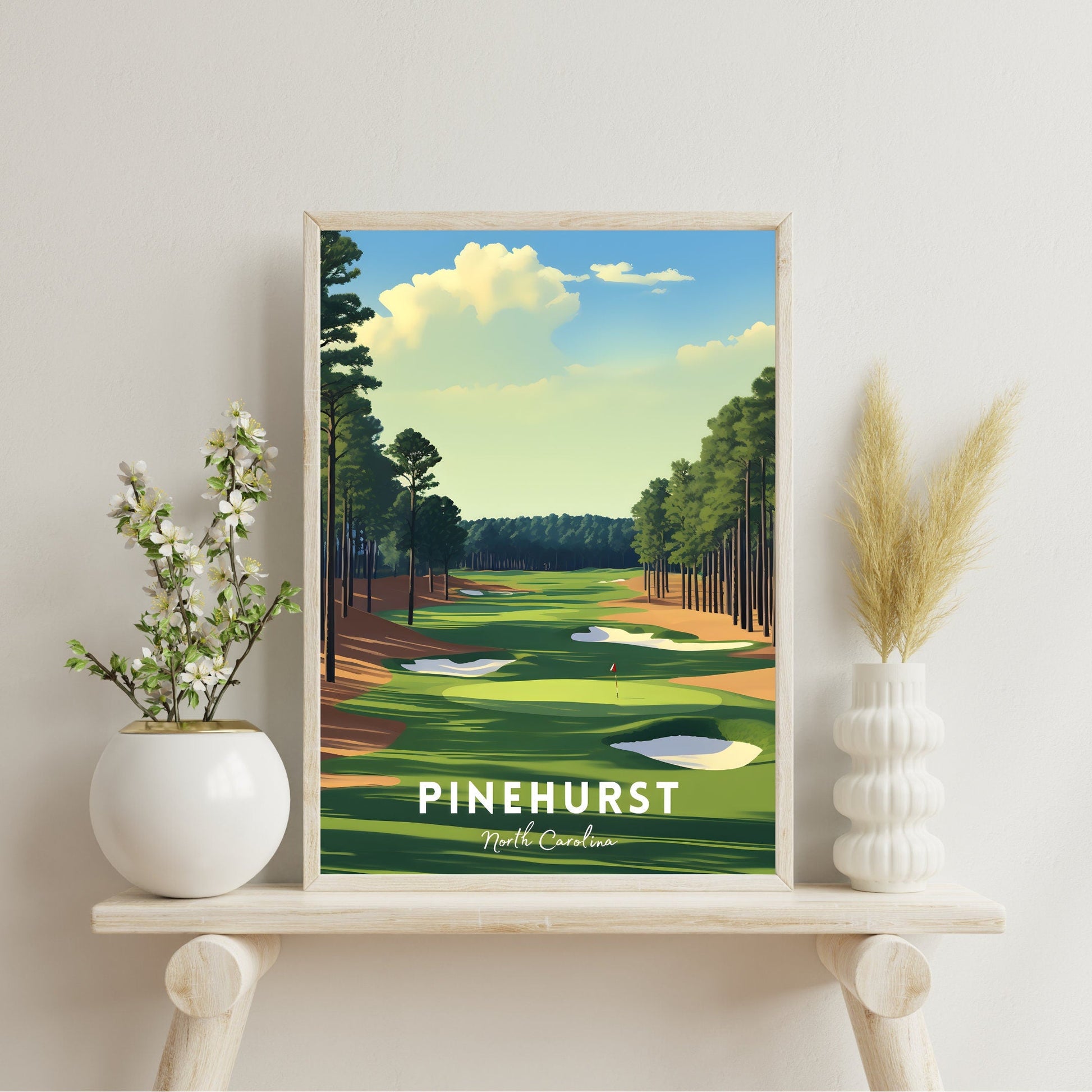 Pinehurst Golf Course Canvas, Gifts For Golf Lovers, Golf Decor