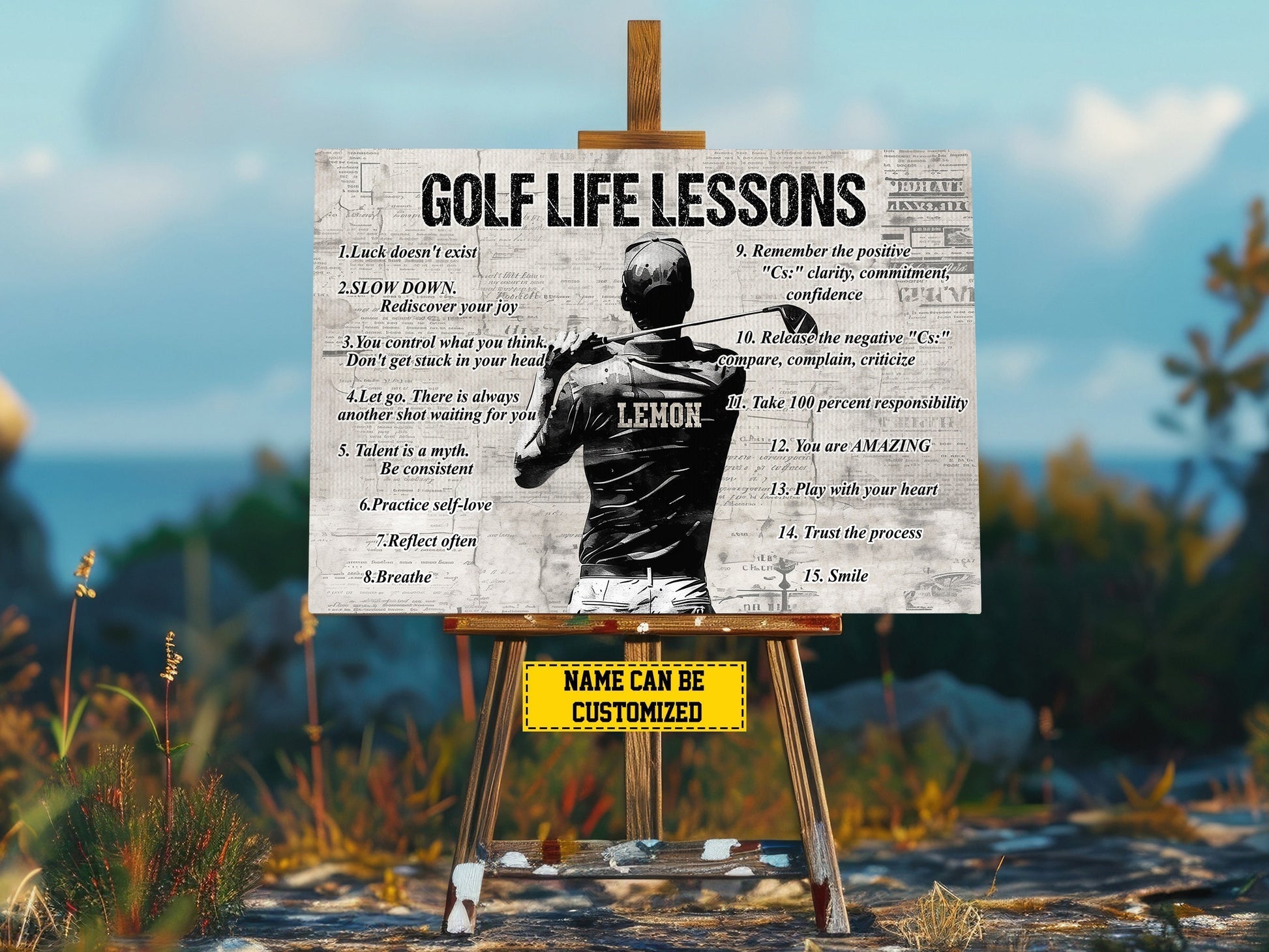 Golf Life Lessons Personalized Canvas Print, Golf Gift For Man, Golf Decor