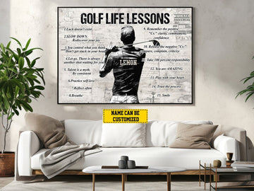 Golf Life Lessons Personalized Canvas Print, Golf Gift For Man, Golf Decor