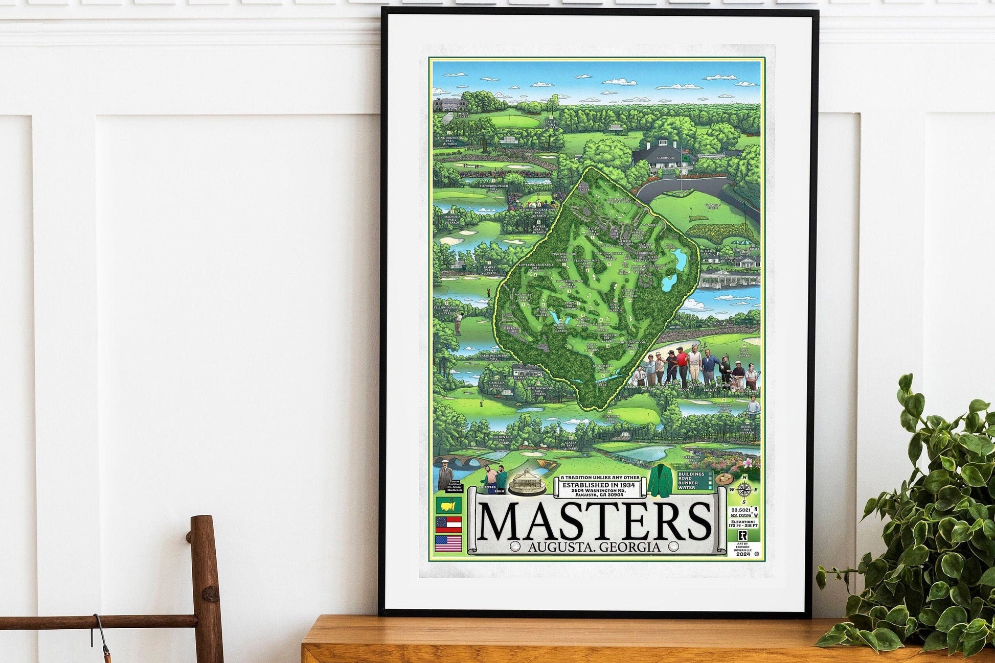 Augusta Golf Master Wall Art, Golf Canvas, Gifts For Golf Lovers, Golf Decor