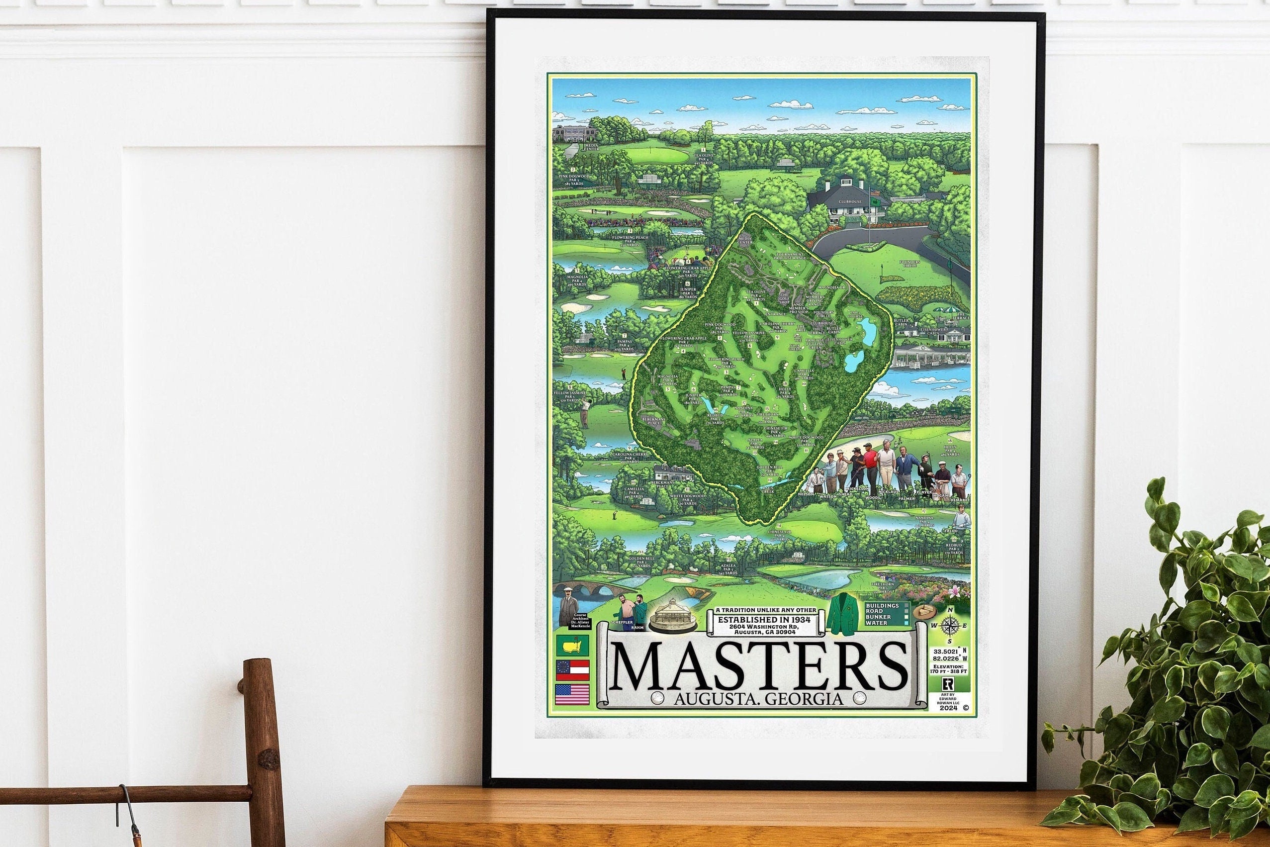 Augusta Golf Master Wall Art, Golf Canvas, Gifts For Golf Lovers, Golf Decor