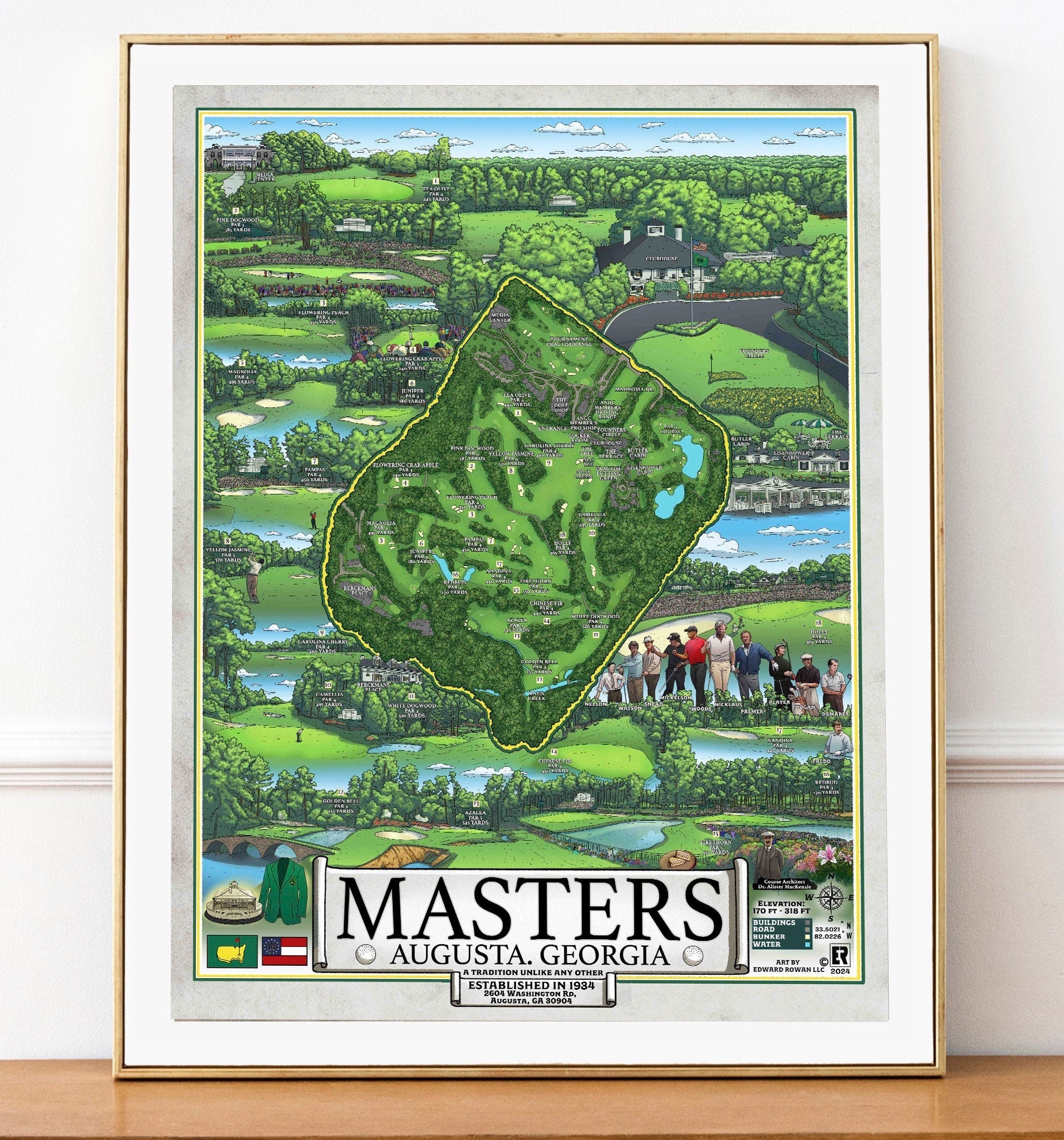 Augusta Golf Master Wall Art, Golf Canvas, Gifts For Golf Lovers, Golf Decor