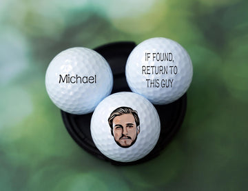 If Found, Return To This Guy Custom Portrait Golf Balls, Funny Golf Balls, Gift For Golfer