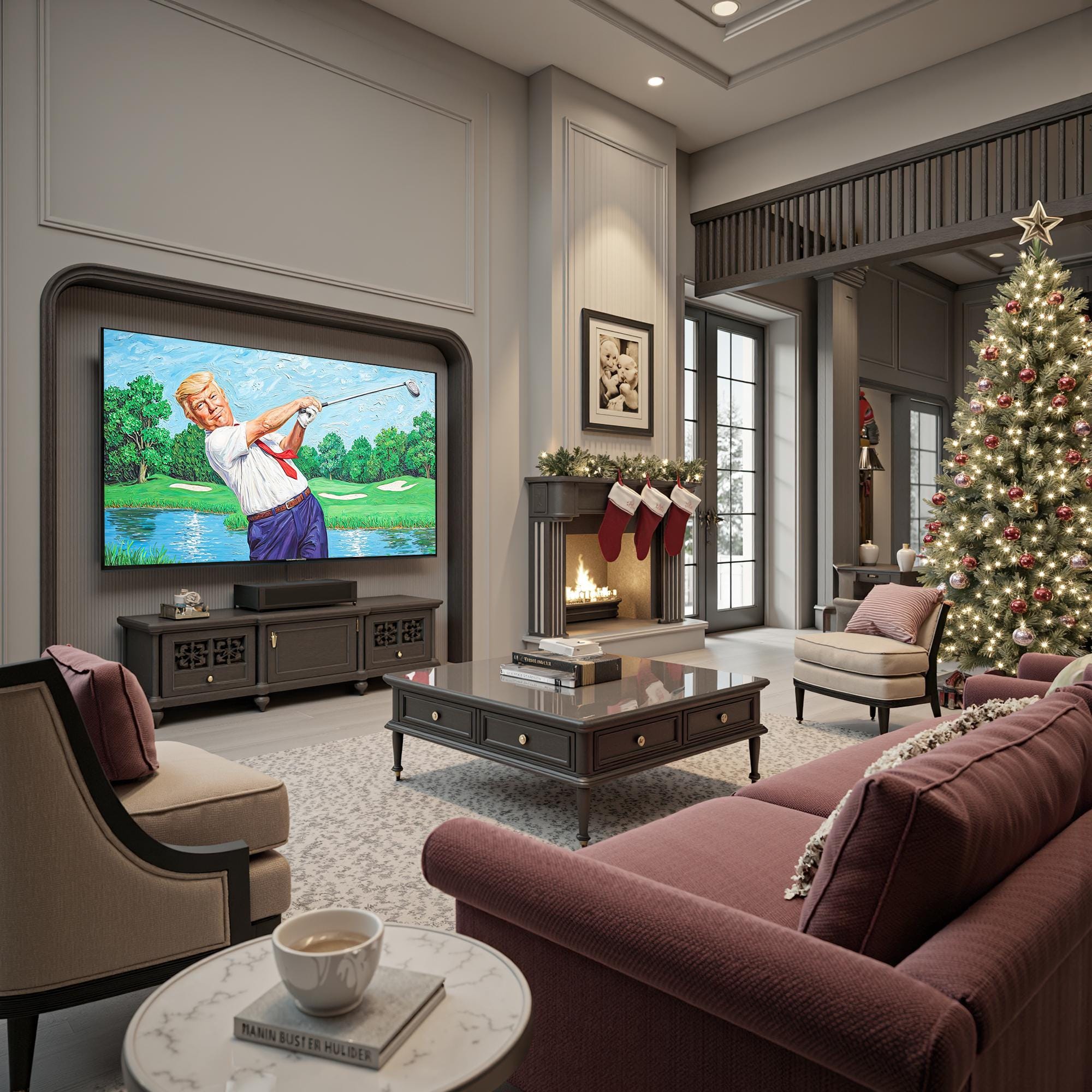 Funny Trump Play Golf Canvas Wall Art, Patriotic Golf Art, Gifts For Golf Lovers