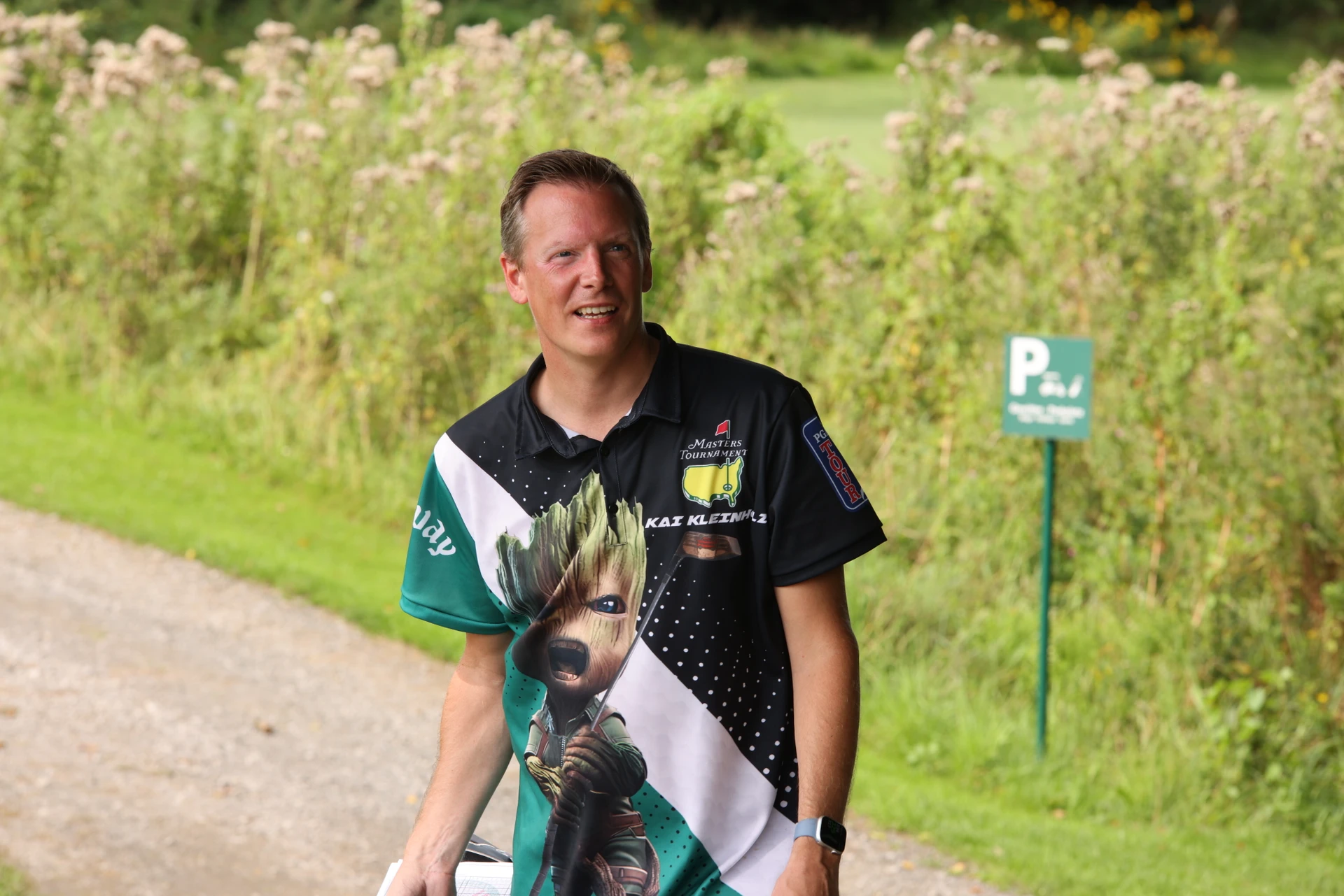 BabyGroot Custom Men's Golf Polo Shirt, Golfing Apparel, Mens Golf Gift, Funny Golf Shirt