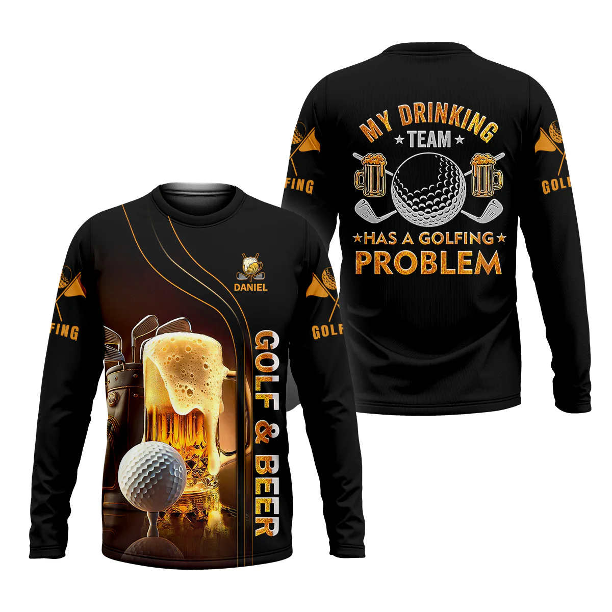 My Drinking Team Has Golfing Problem Beer Custom Men's Golf Polo Shirt, Fun Golf Shirt For Men