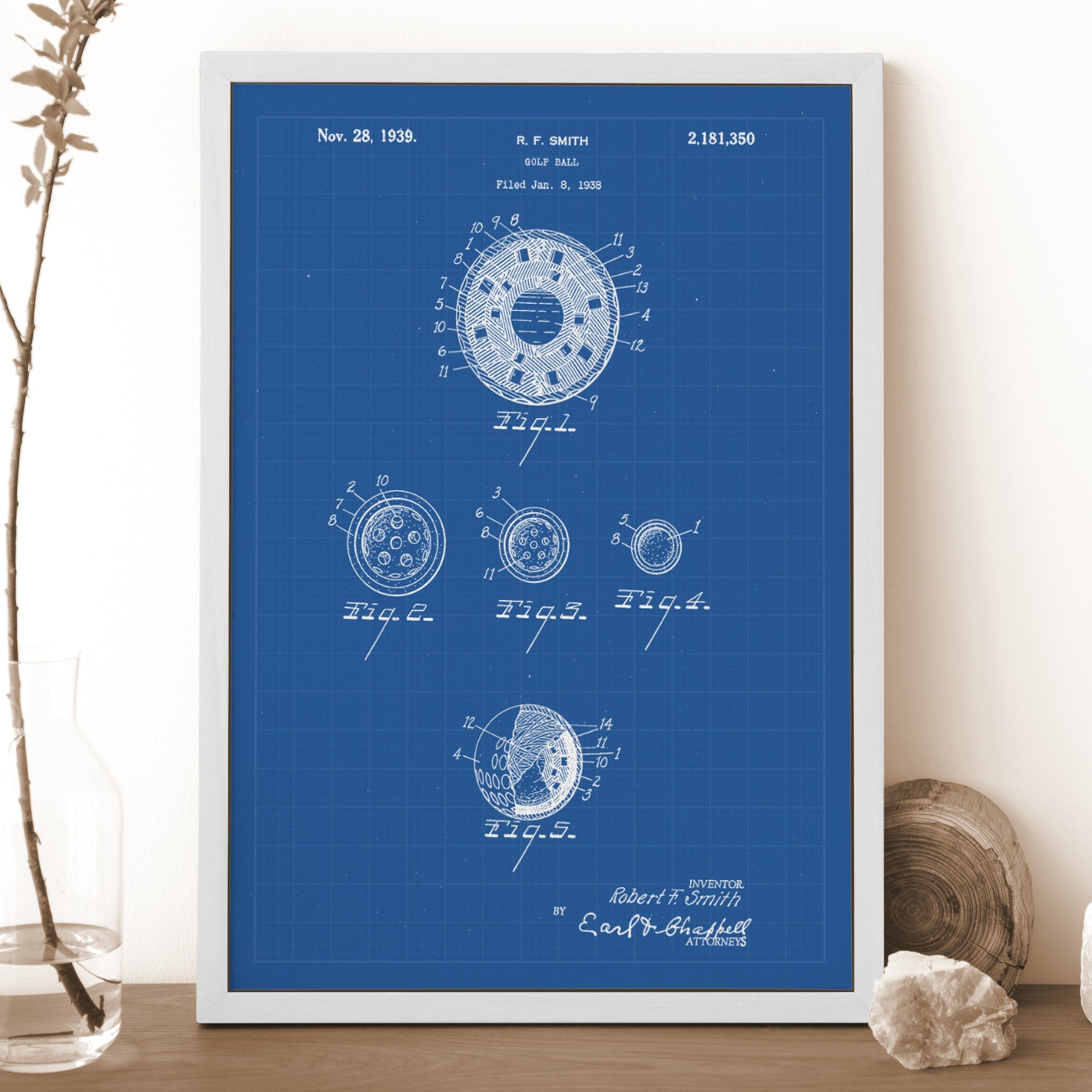 Golf Ball Patent Golf Canvas, Golf Art, Golf Canvas, Gifts For Golf Lovers