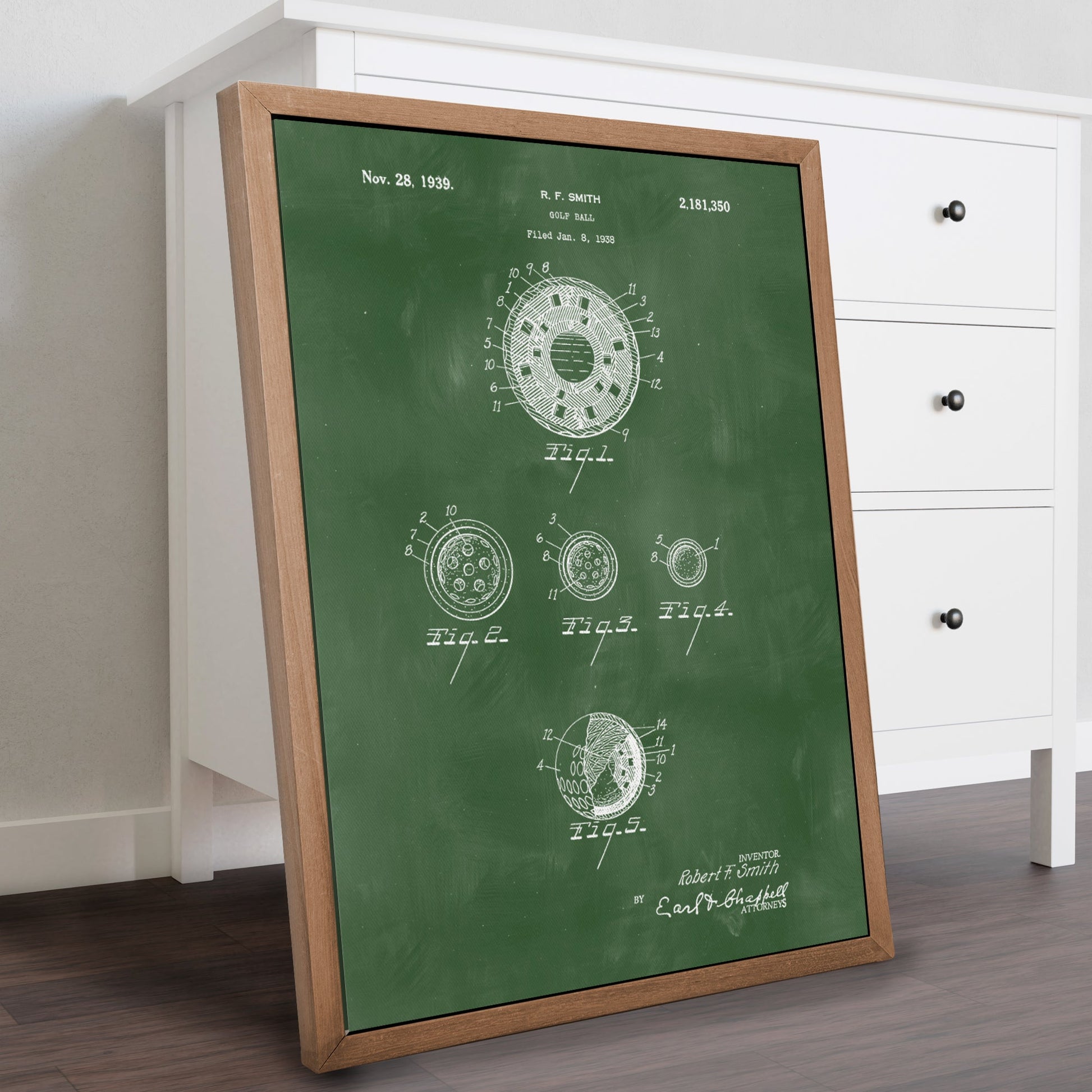 Golf Ball Patent Golf Canvas, Golf Art, Golf Canvas, Gifts For Golf Lovers