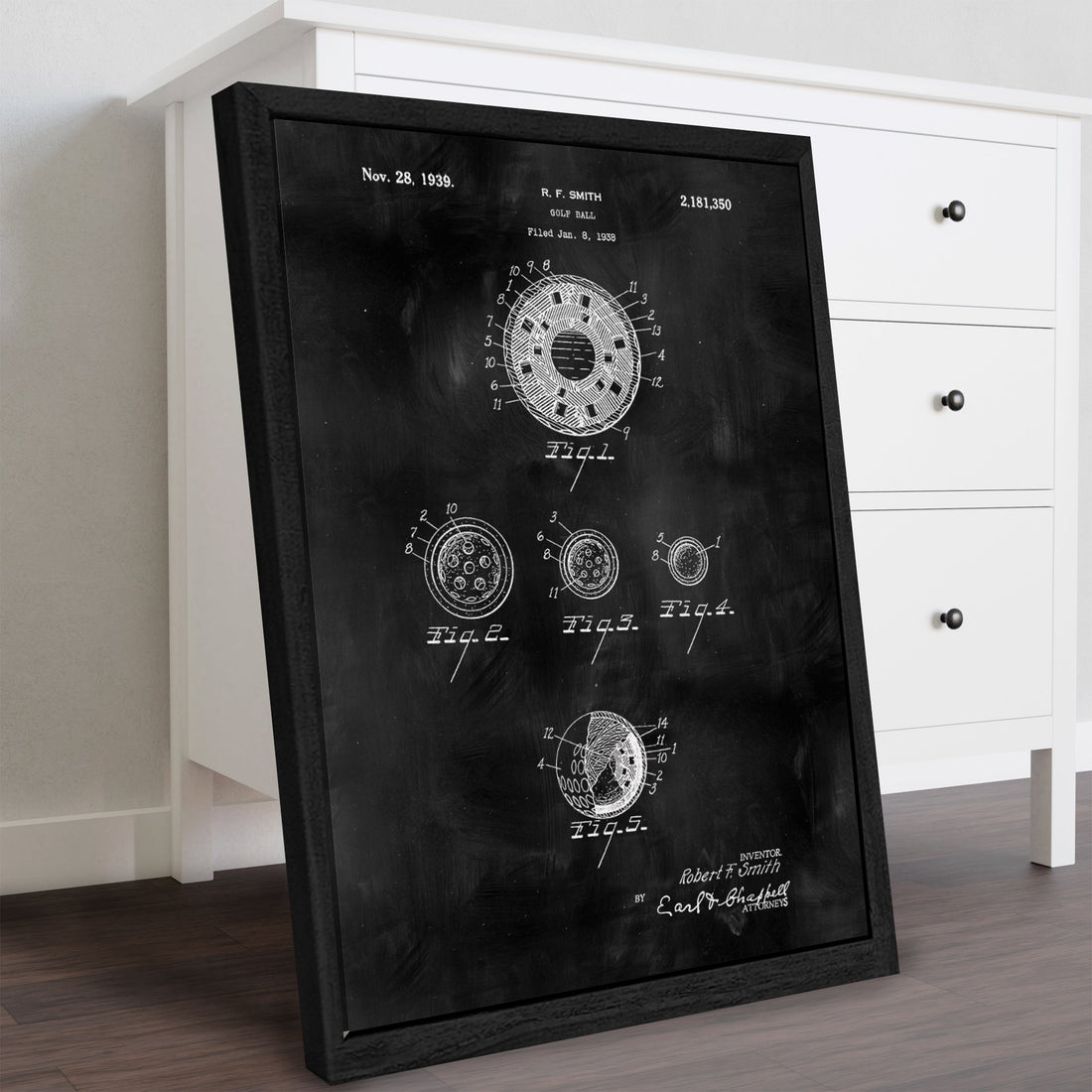 Golf Ball Patent Golf Canvas, Golf Art, Golf Canvas, Gifts For Golf Lovers