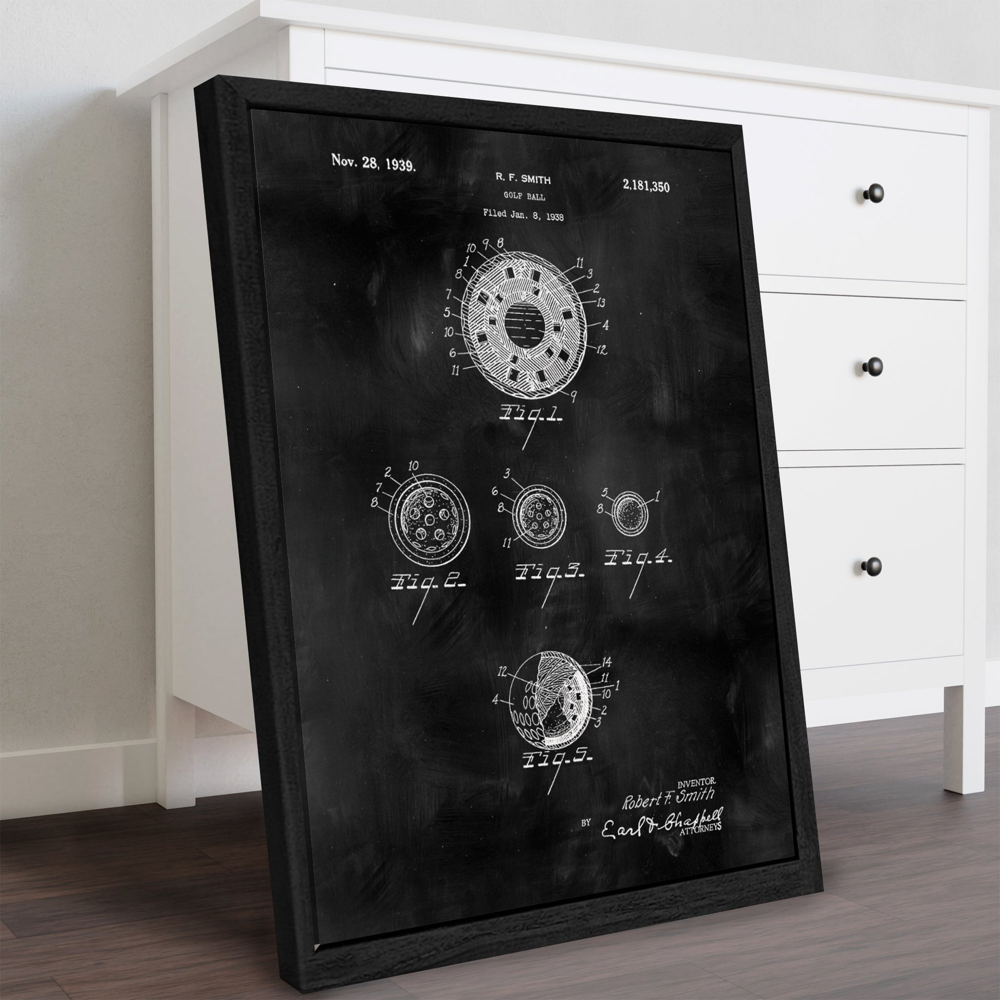 Golf Ball Patent Golf Canvas, Golf Art, Golf Canvas, Gifts For Golf Lovers