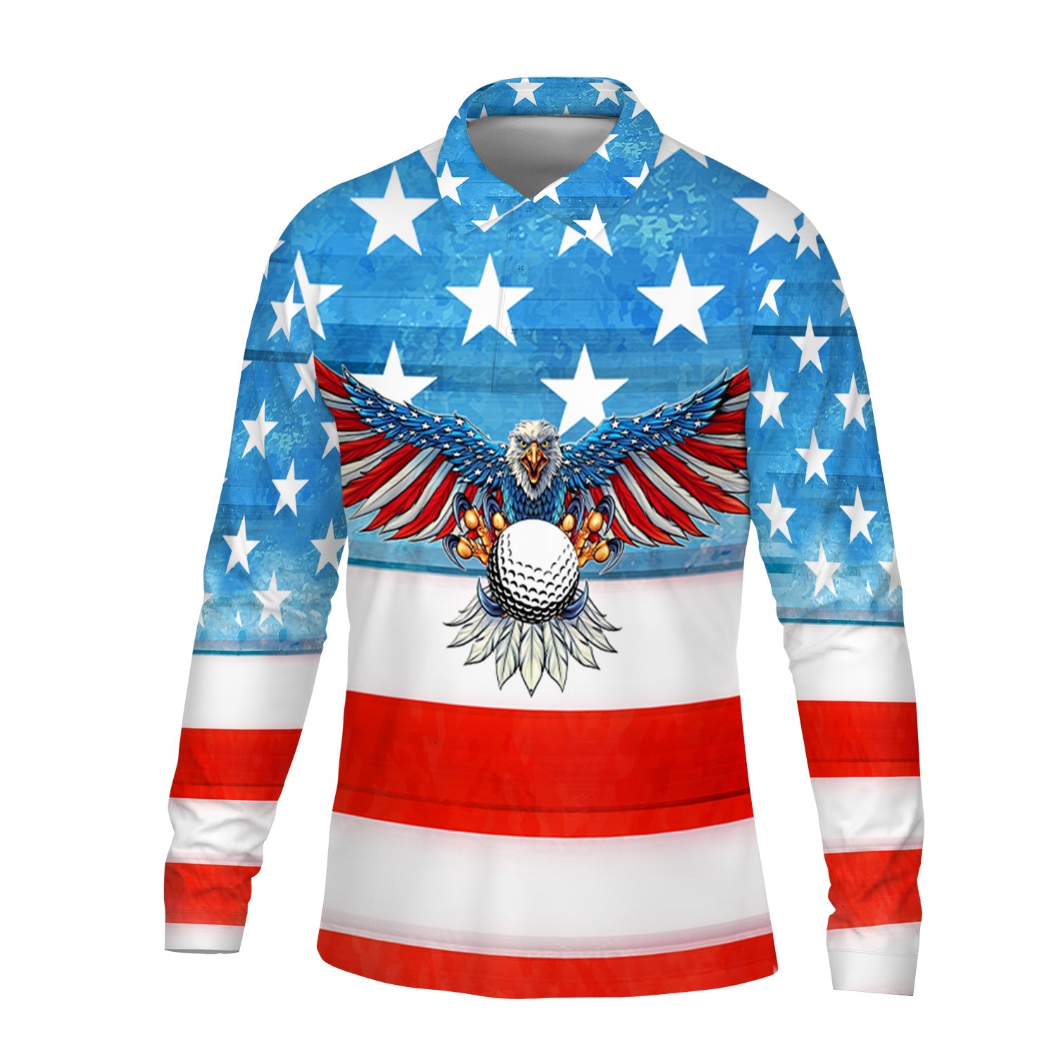 American Flag Eagle Customize Golf Polo Shirt, Gift For Golfers, Golf Gift Ideas